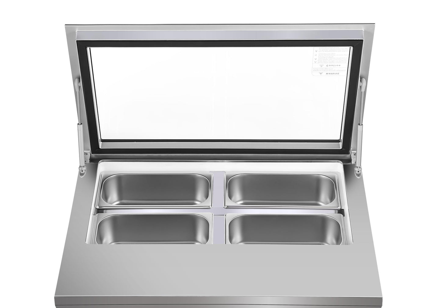 KoolMore 31 in. Countertop Ice Cream Display case with 4 Pans and Glass Sneeze Guard in Stainless-Steel (KM-CGD-8HP)