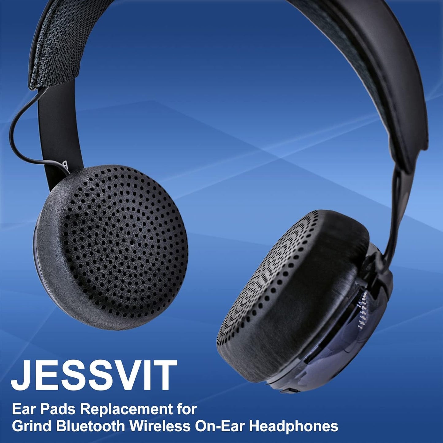 JESSVIT Grind Bluetooth Wireless On-Ear Headphones Replacement Earpads - Protein Leather Ear Cushions, Brown