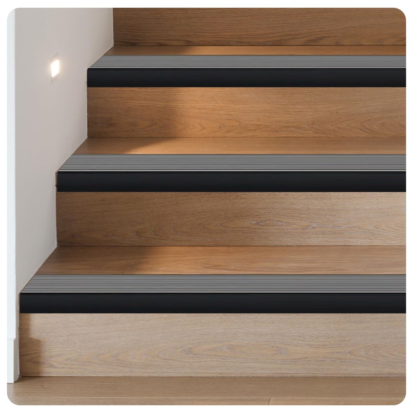 Orechic Black 48" Metal Stair Nosing, Heavy-Duty Aluminum Self-Adhesive Stair Edge Protector for Indoor/Outdoor Stairs, Non-Slip Tread Cover, L- Molding(48 x 1.2 x 2 in, 2Pcs)