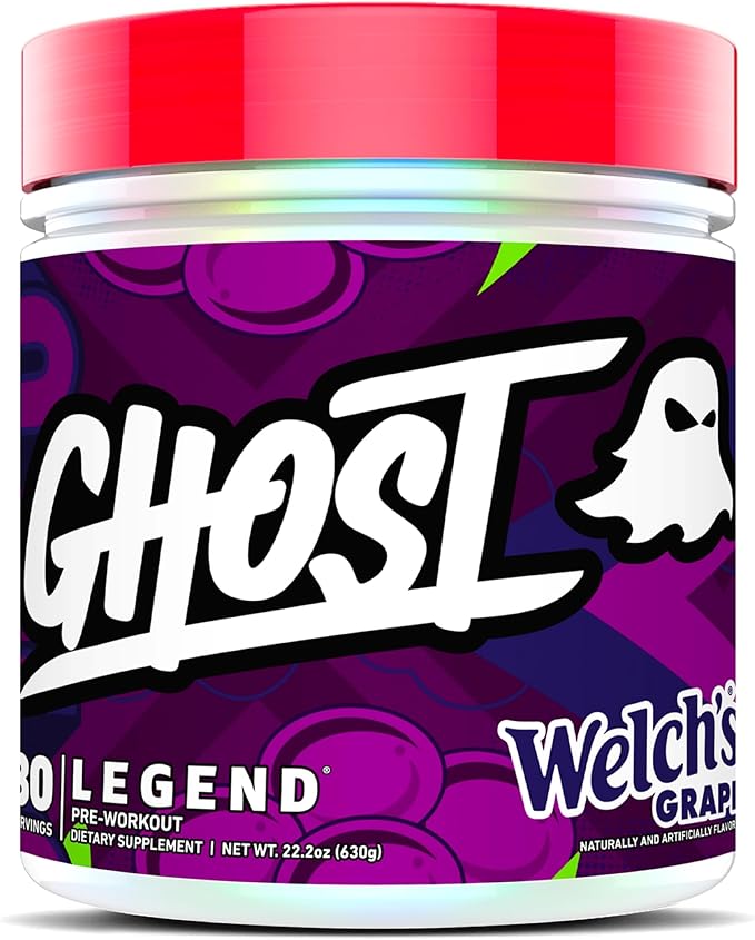 GHOST Legend Pre-Workout Powder, Welch's Grape - 30 Servings ??Pre-Workout for Men & Women with Choline, L-Citrulline, & Beta Alanine for Energy & Focus