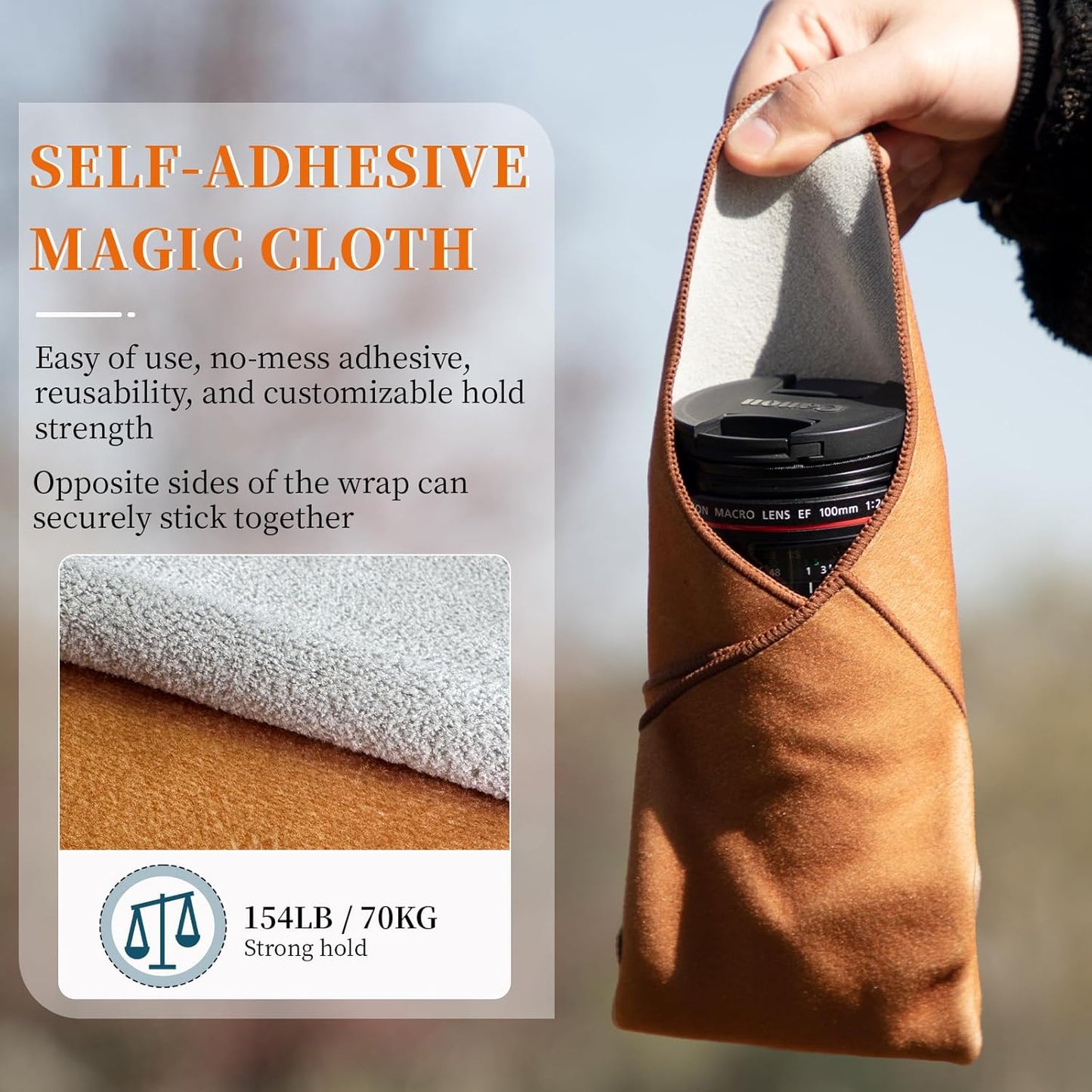 17.7''*17.7'' Camera Protective Wrap, Lens Protector, Magic Self-Adhesive Cloth for DSLR/Camera Lens/Phone/Accessories