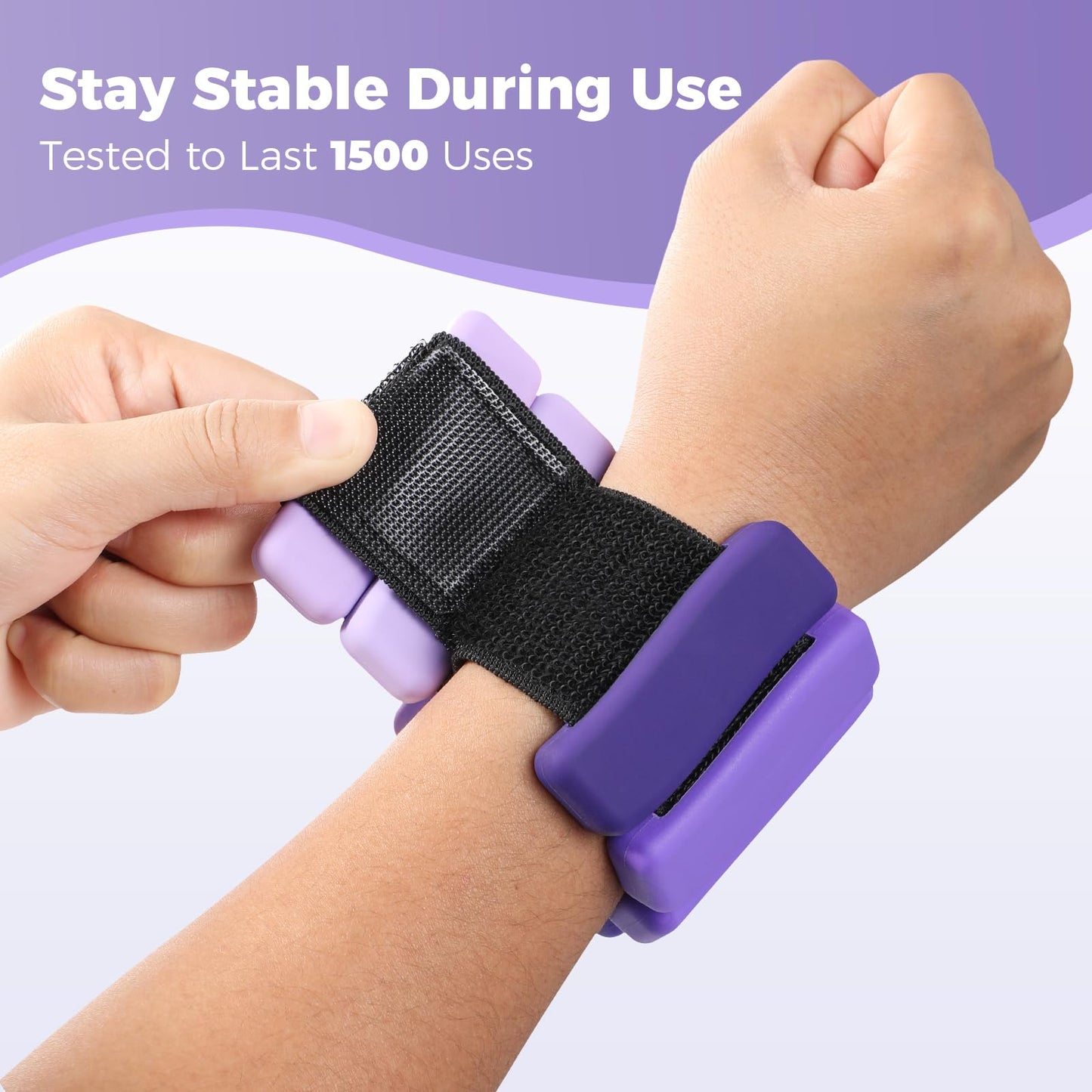 Sportneer Wrist & Ankle Weights for Women & Men Set of 2 (1LB/2LB Each) - Soft Silicone Arm & Leg Weights for Pilates, Yoga, Walking, Barre, Home Workout, Water Aerobics(Halo Violet, 1 LB x 2)