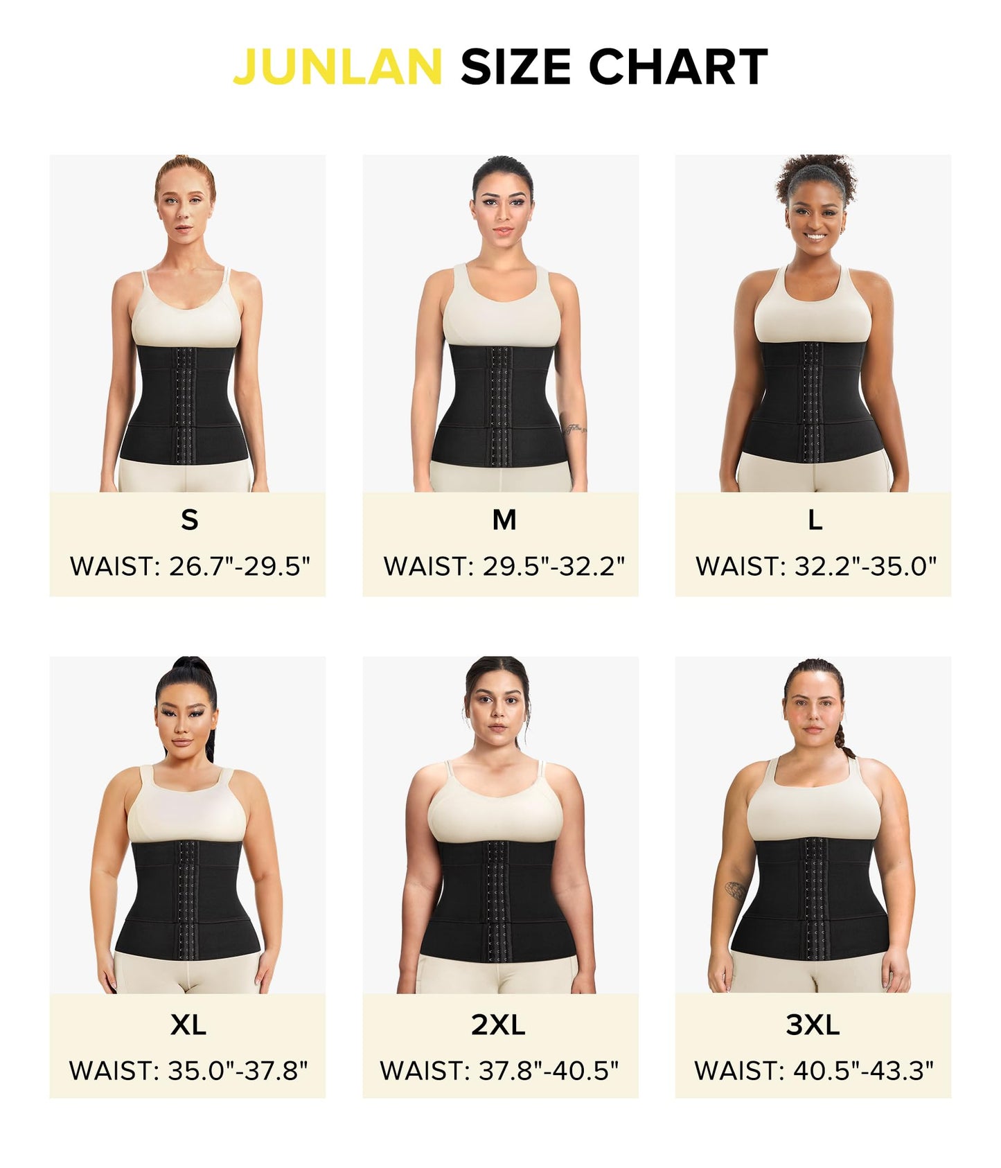 Junlan Sweat Waist Trainer for Women Sauna Waist Trainer for Working Out(Black,3X-Large)