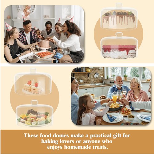 Krbnk 11 Inch Glass Cake Dome Cover, Upgraded Thickened Clear Cake Cover Lid for Cake Stand, Round Cloche Glass Dome for Dessert Plates Display and Protection