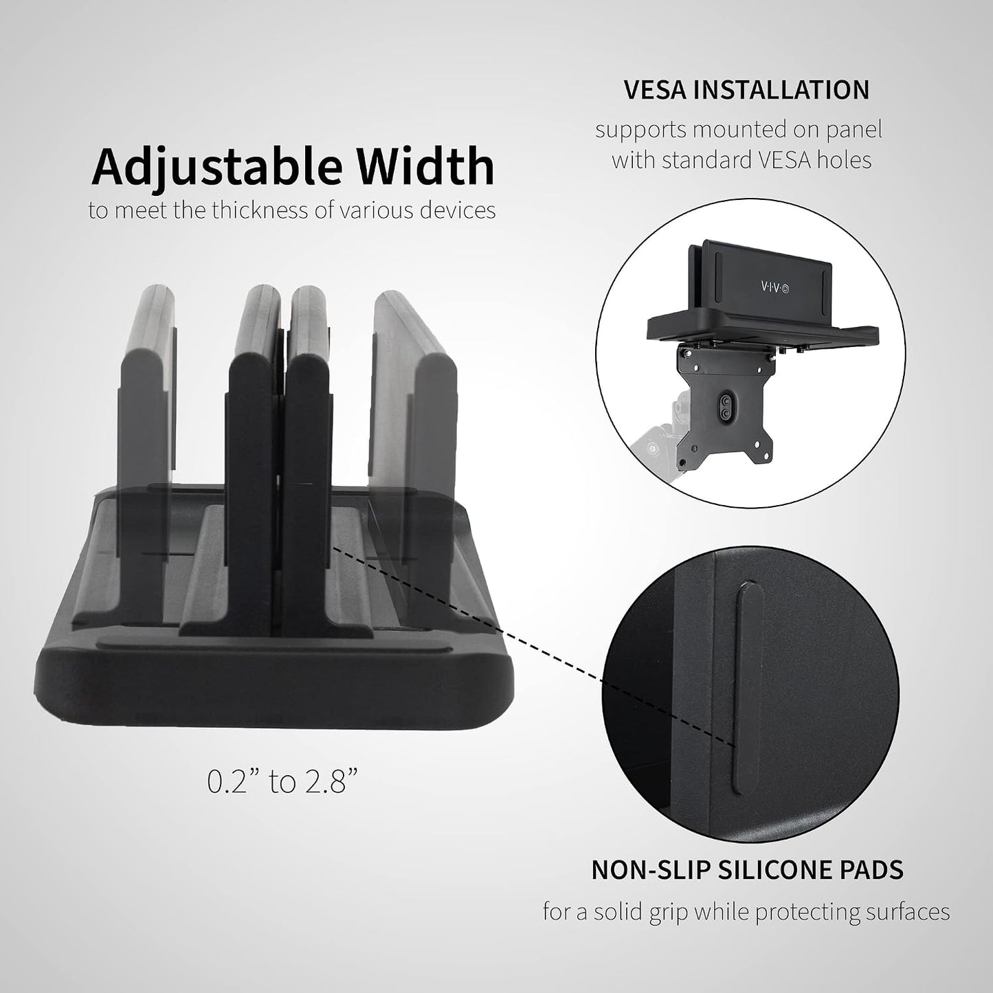 MOUNT-PC05M VIVO Multifunctional Adjustable Thin Client Mini PC Mount Bracket, CPU VESA Monitor Arm Computer Holder
