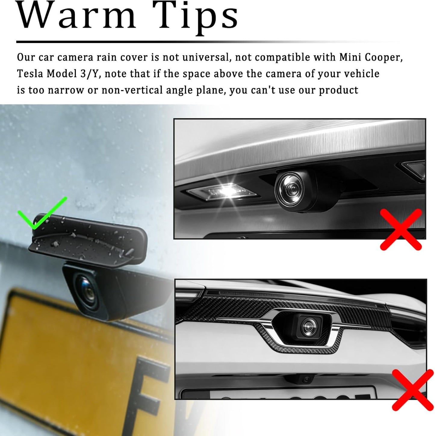 Salior New Backup Camera Rain Shield for Car,Silicone Reverse Camera for Car Rain Shield with Extended Design to Block