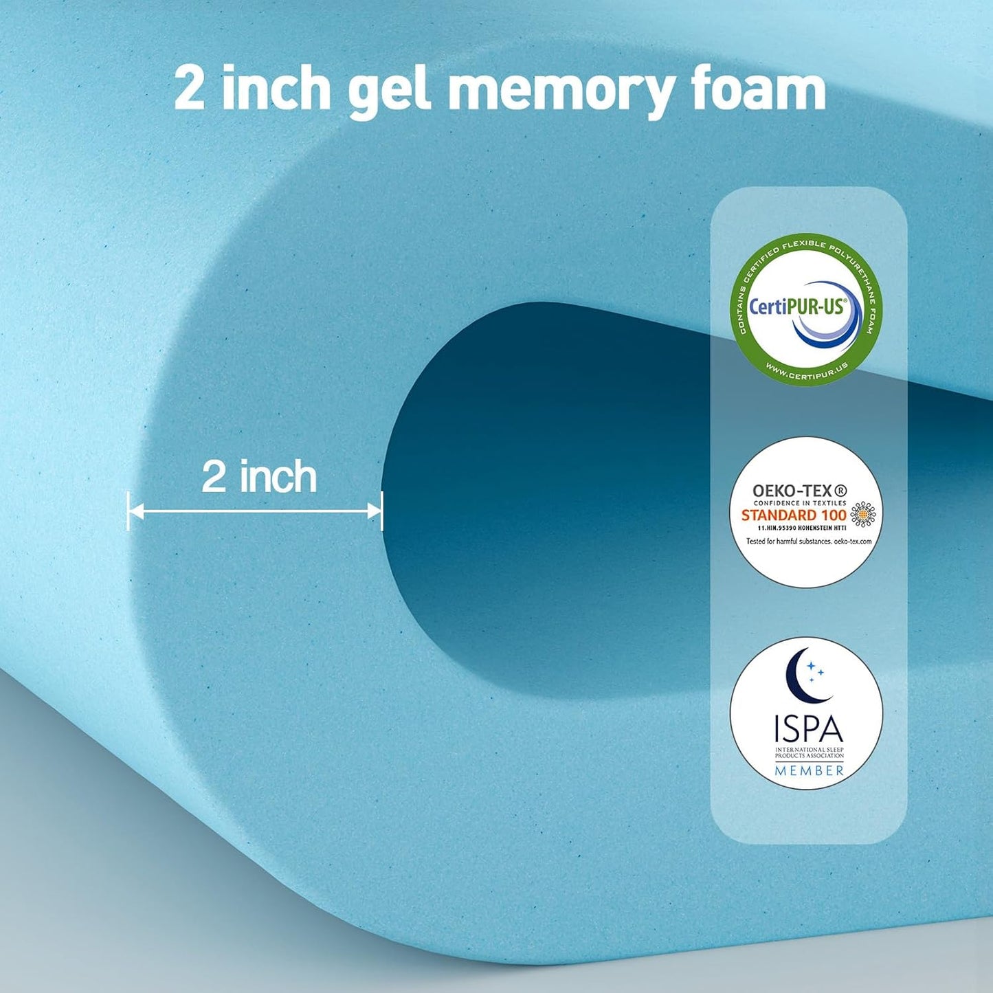 Skiennix Dual Layer 3-Inch Queen Memory Foam Mattress Topper - Cooling Gel & Pillow Top Design