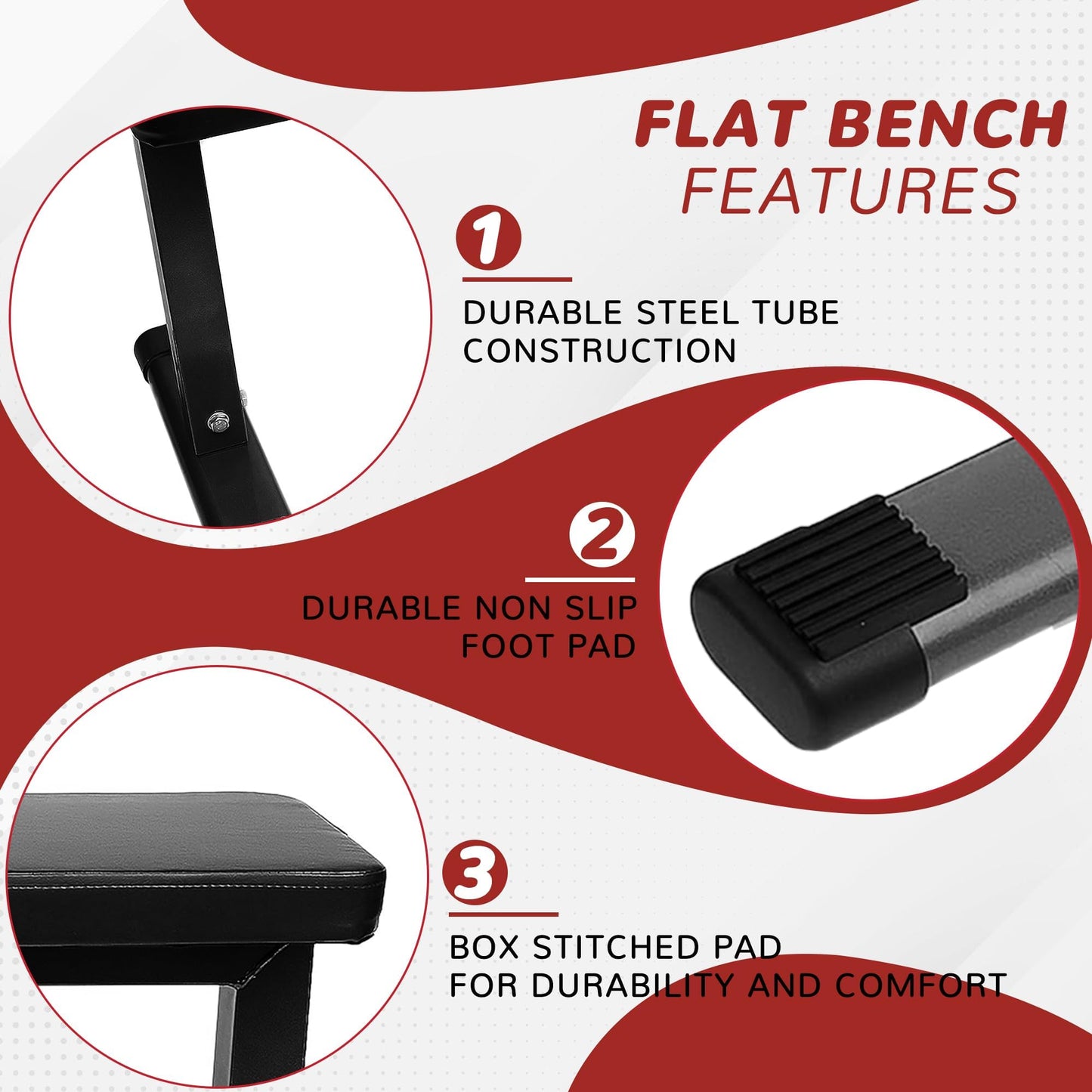 Fitvids Flat Weight Bench for Home Gym Weight Training, Midnight