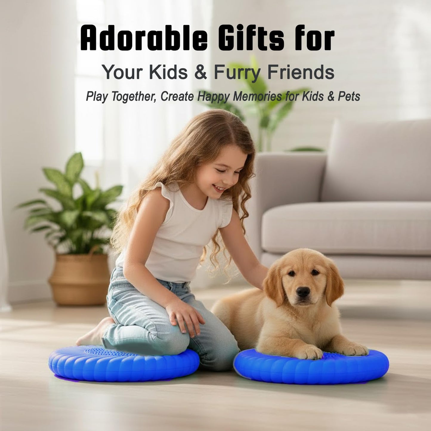 Hanstuten Wobble Cushion Core Balance Disc, Wiggle Seat for Sensory Kids to Stay Focused, Non-slip Balance Pads with Inflation Pump for Physical Therapy & Core Strength (1Blue)