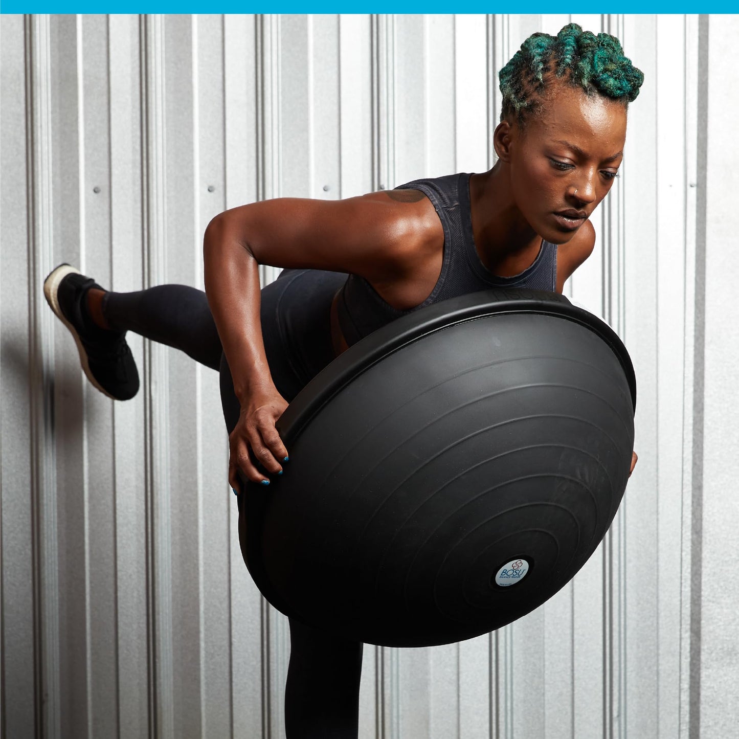 BOSU Balance Trainer, Half-Ball Training Equipment, 65 cm Diameter, 350 lb Capacity - Burst-Resistant Stability Exercise Tool w/ Non-Slip Base, Includes Hand Pump, Commercial-Grade