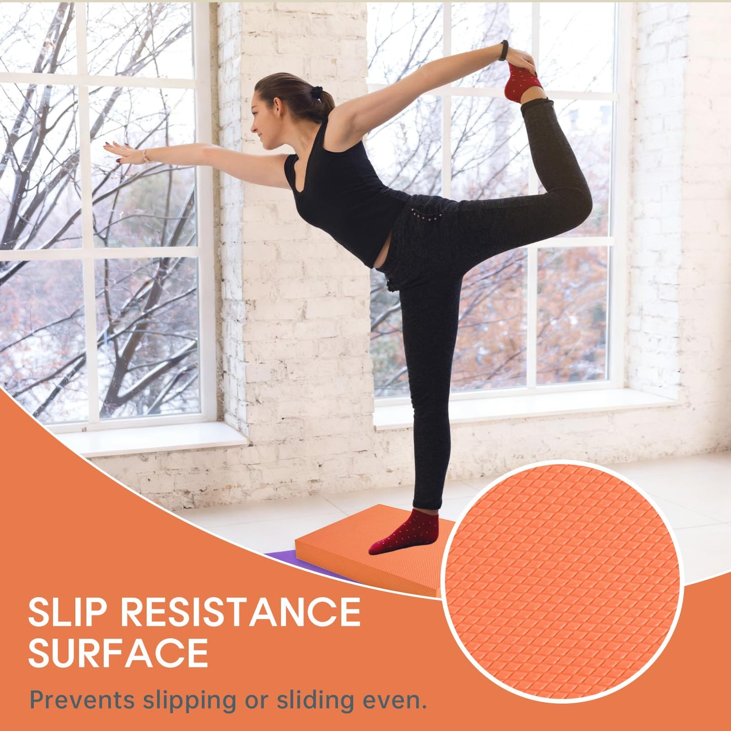 MBHKRRS Balance Pad – Stability Trainer for Balance, Stretching, Physical Therapy, Exercise, Mobility, Rehabilitation and Core Training Non-Slip Closed Cell Foam Premium Balance Pad Knee Pad (orange)