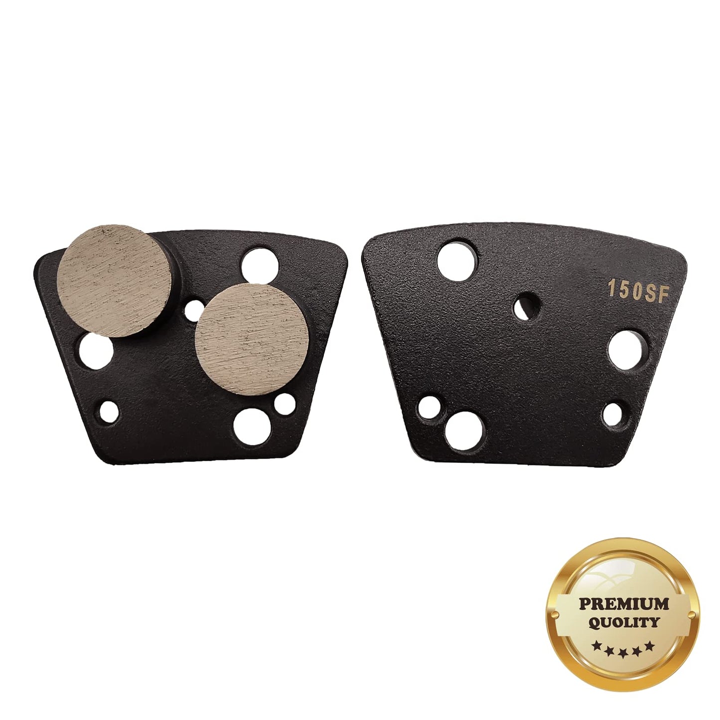 9 Pcs Pro Trapezoid Diamond Grinding Shoes Hard Bond for Soft Floor (Grit Optional), for Blastrac Or Other Common Floor Grinding Machine (150 Grit - 2 Round Button Segment H Bond for Soft Floor)