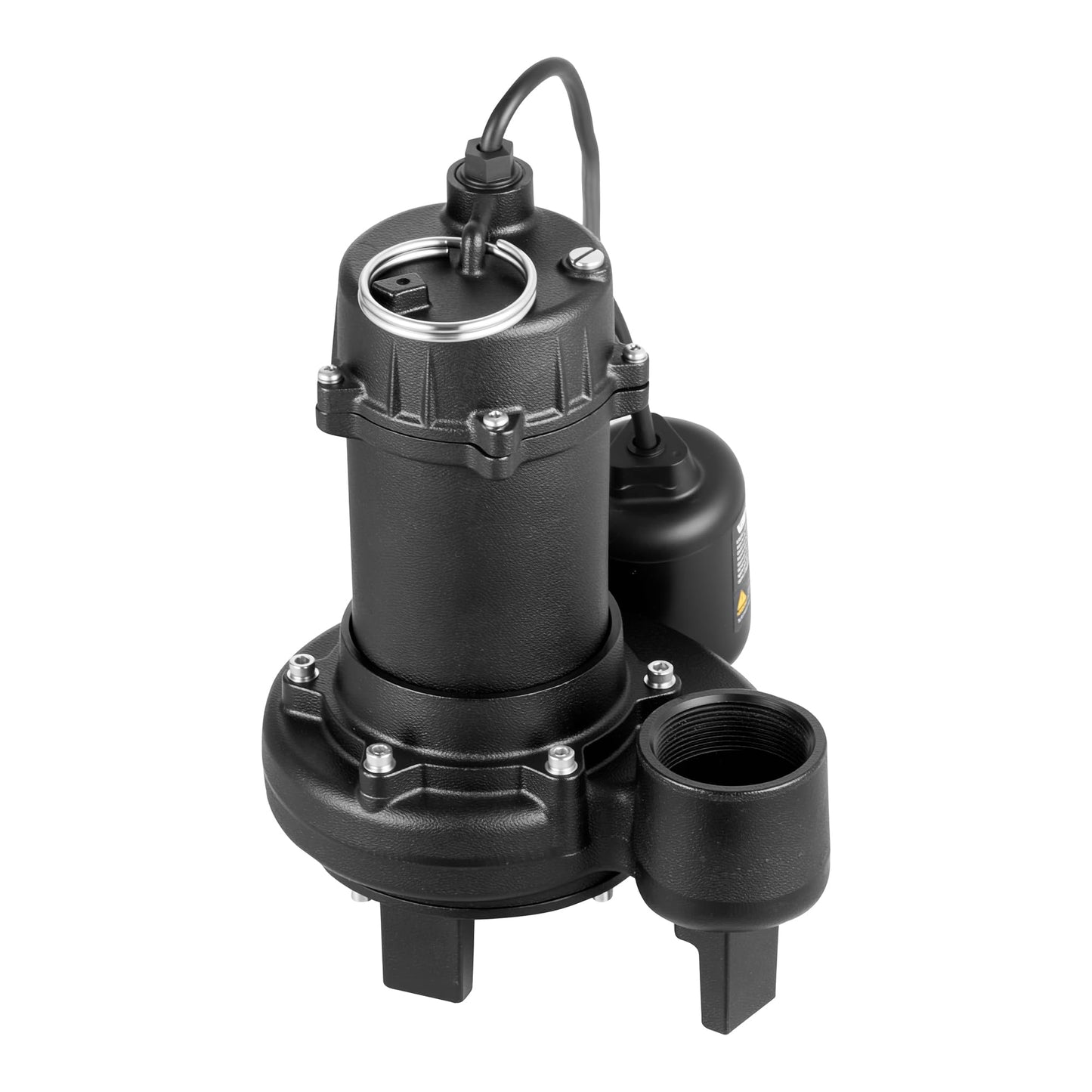VEVOR Sewage Grinder System, 1 HP, 5100 GPH Cast Iron Sewage Pump with Basin, Grinding Blade, 120V Automatic Outdoor Water/Seepage Collection and Removal System with Float Switch, 2" Discharge, Black