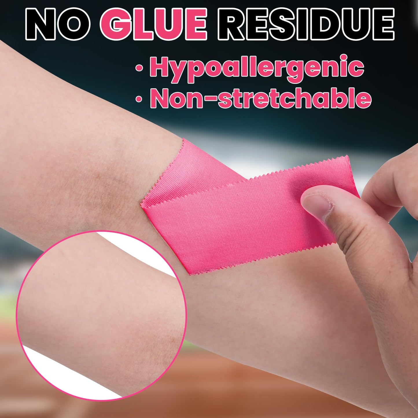 NUITPY 6 Pack Athletic Tape, Pink Sports Tape, Easy Tear Wrist Tape, Strong Adhesion Tapes for Boxing, Gymnastics, Hockey, Soccer, Lacrosse and First Aid