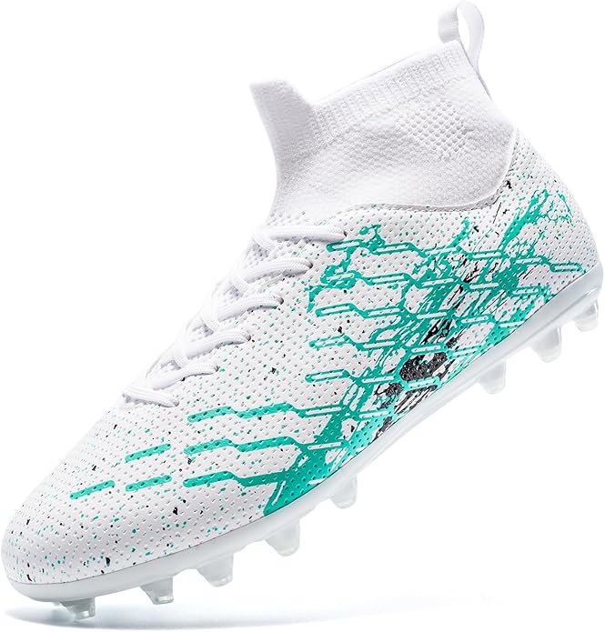 Unisex Soccer Cleats Lightweight No-Tie Lacing System Multi-Surface Football Shoes with Ankle Support for Beginners to Advanced Players