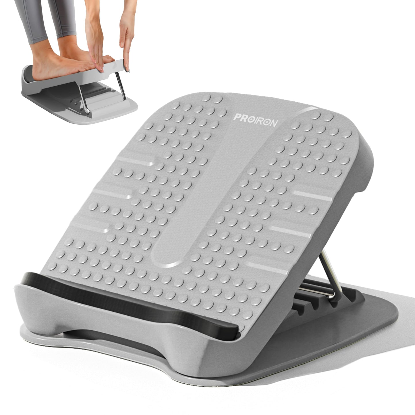 PROIRON Slant Board, Adjustable Calf Stretch Board, Thick Heel Pad for Comfort Stretching, Calf Stretcher Incline Board, Anti Slip Surface & Base for Safe Exercise, Ankle Heel Mobility, 10"x10",Gray