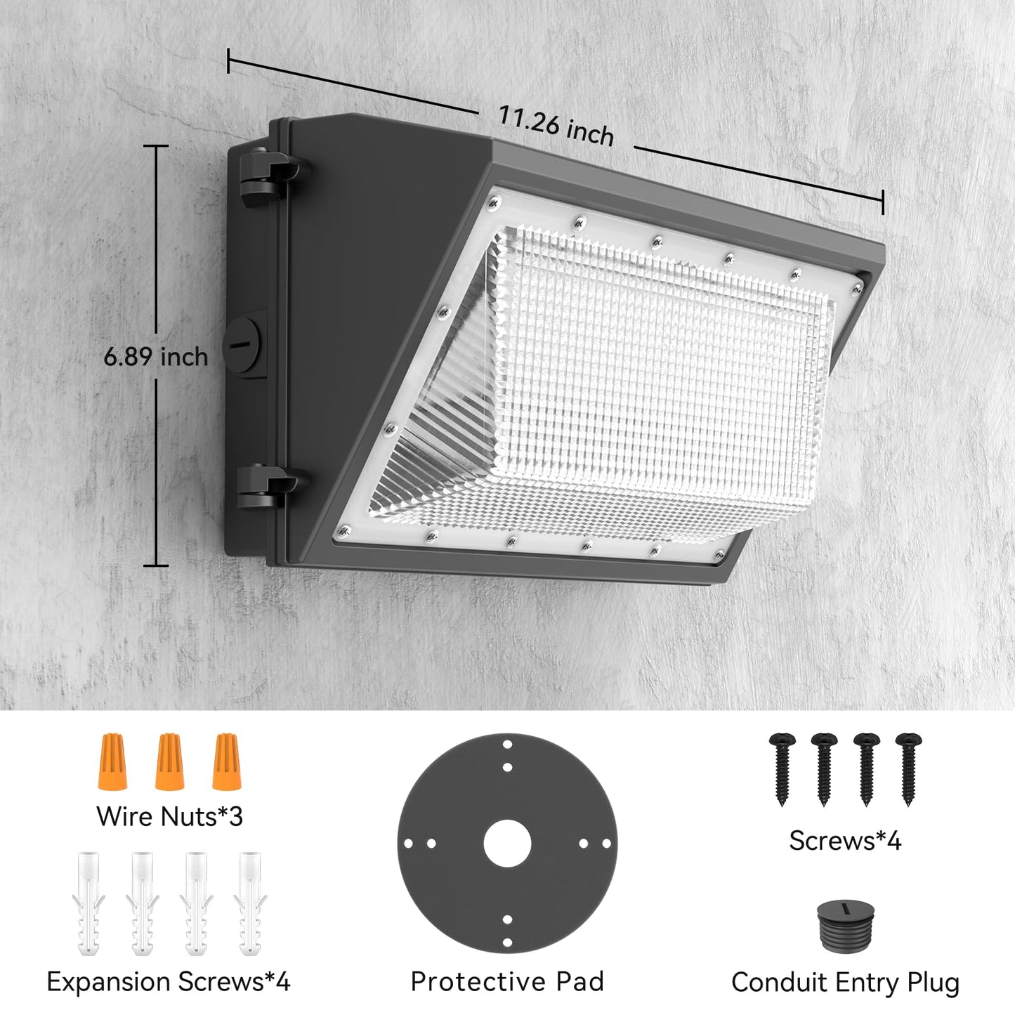 AIKVSXER 8 Pack 160W LED Wall Pack Light with Dusk to Dawn Photocell, 25,600LM 6000K Wall Pack LED Exterior Light, IP65 Outside Lighting [Eqv. 1000W HPS/HID] for Parking Lot, Yard AC120-277V
