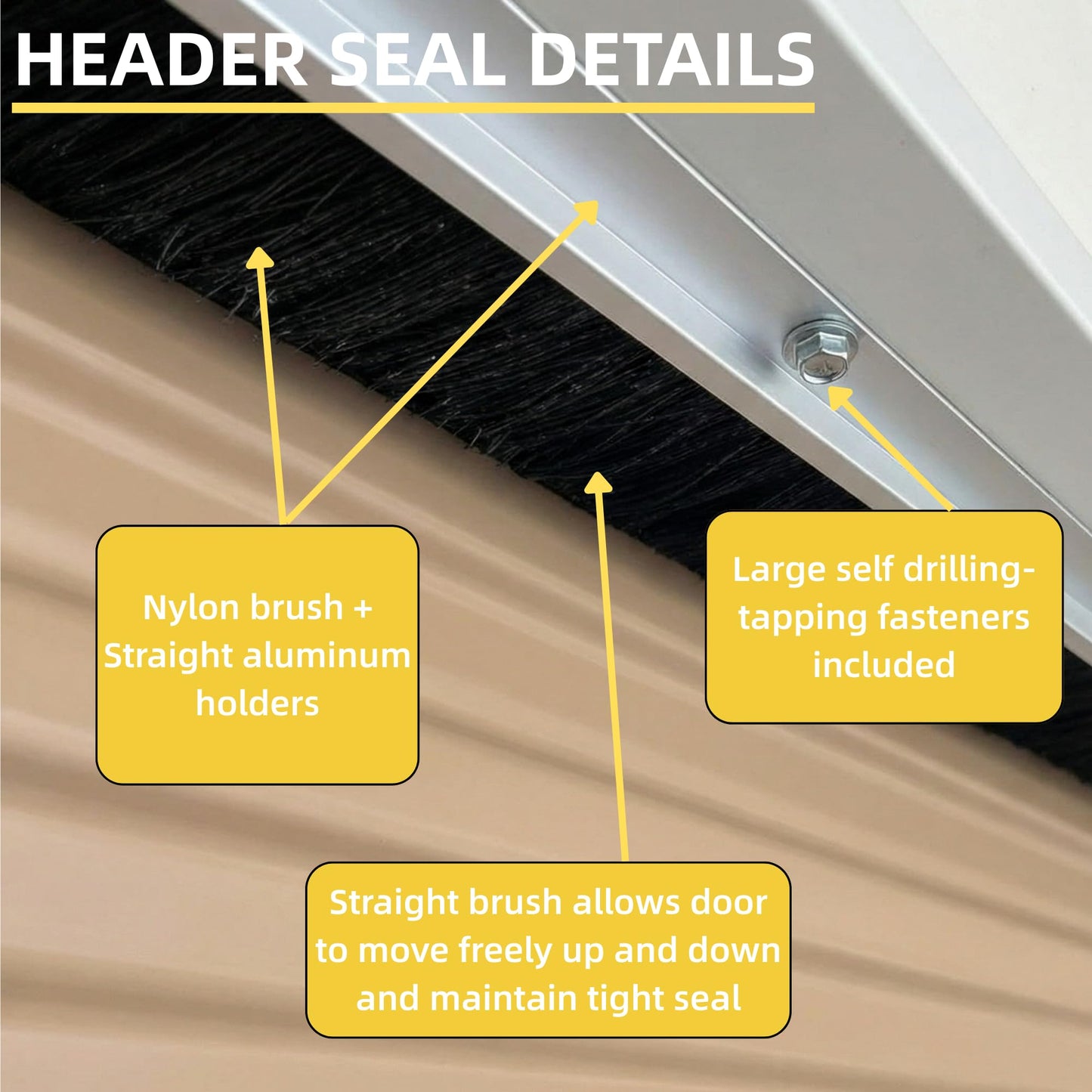 Mindoub 24 FT Garage Door Brush Seal Kit for 8'W X 8'H Doors, 2" High-Density Nylon Bristle with Pre-Drilled Aluminum Track, Complete Top and Side Weather Stripping for Roll Up Doors