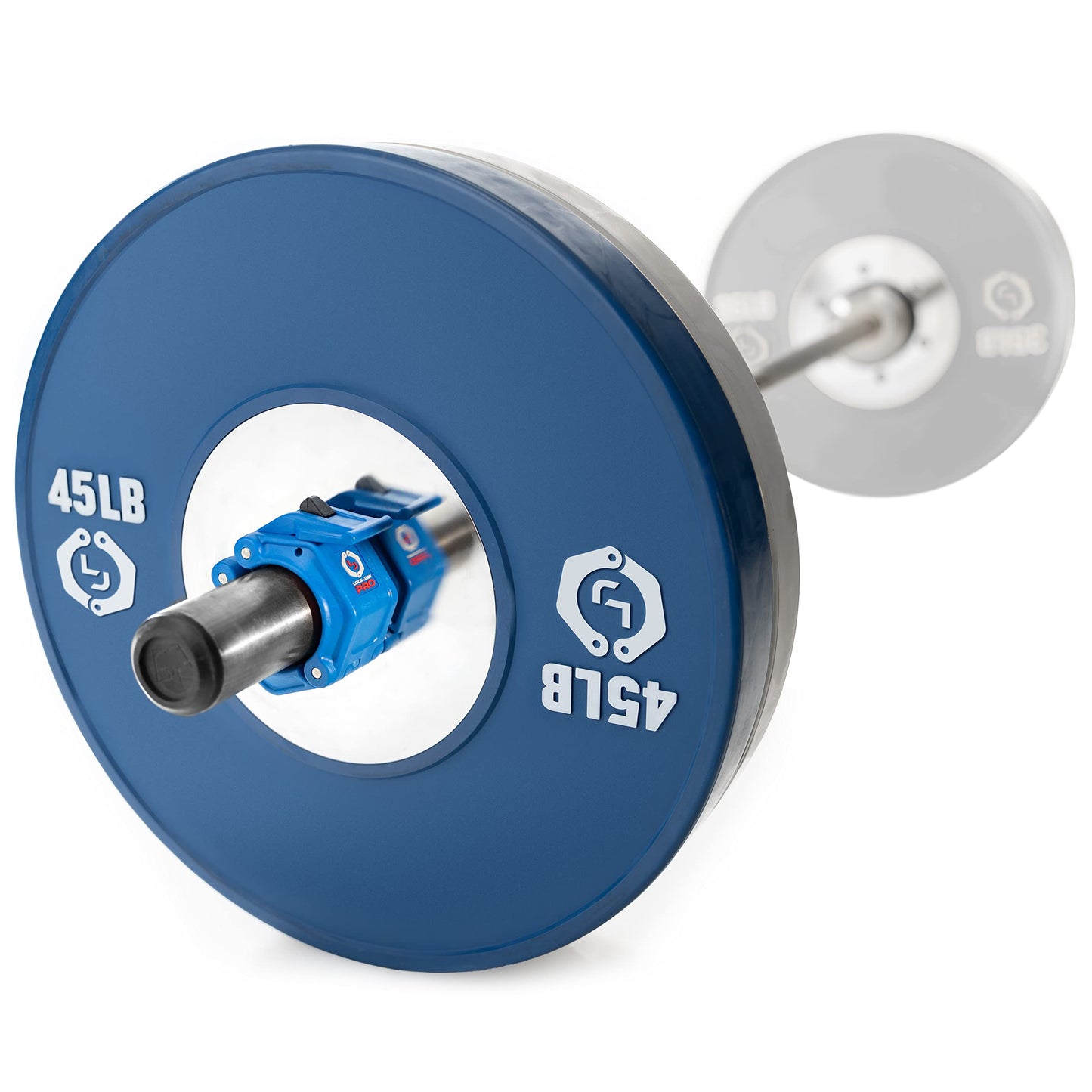 Lock-Jaw PRO 2 Barbell Collars Olympic Barbell Clamps 2 Pcs – Heavy Duty Bar Clamps for 2” & 50mm Olympic Bars – Secure Weight Bar Clamps for Strength Training & Home Gym Accessories – Blue