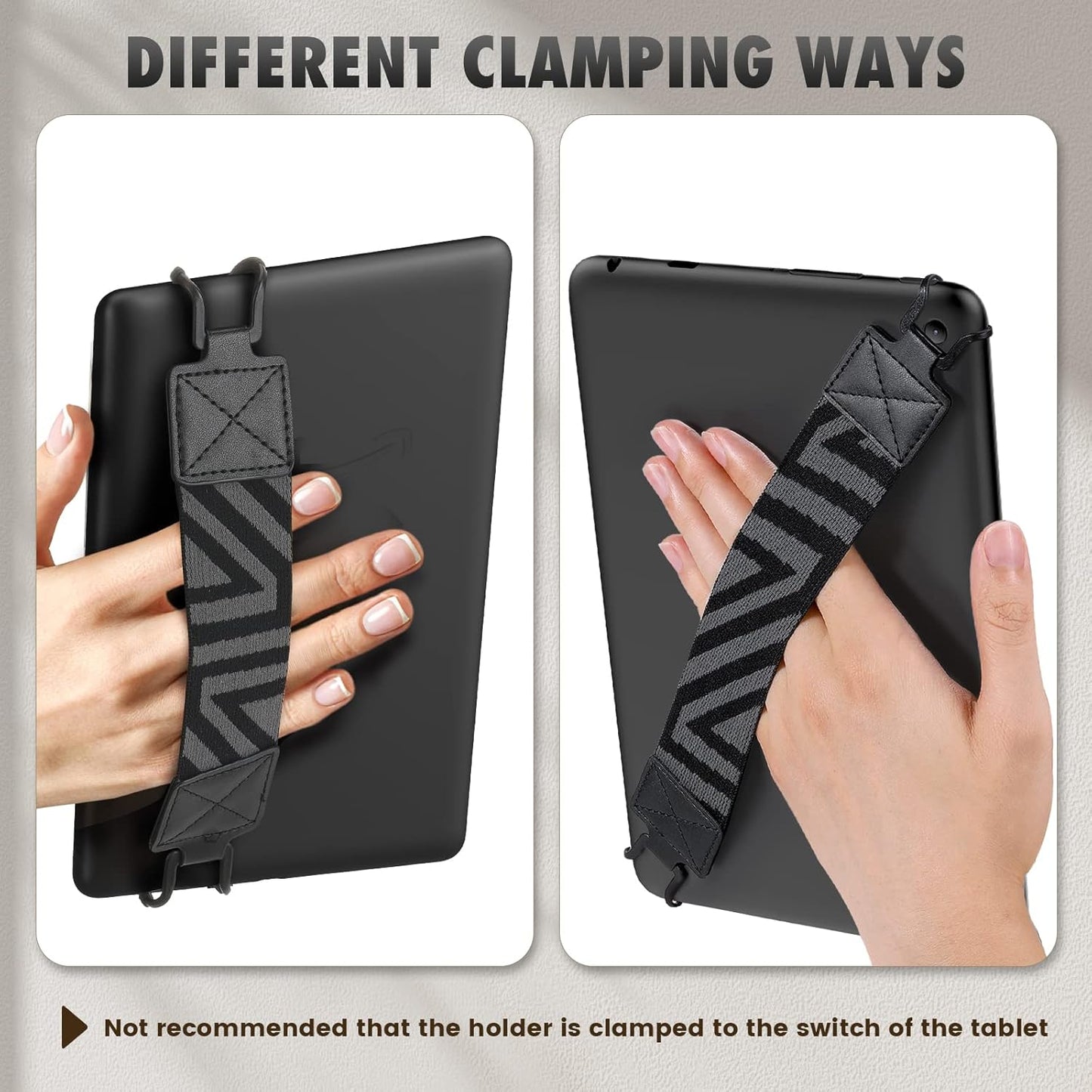 MoKo 9-11 Inch Security Hand-Strap for Tablet, iPad Pro/Air/Kindle Fire HD/Samsung, High-Elasticity Versatile Hand
