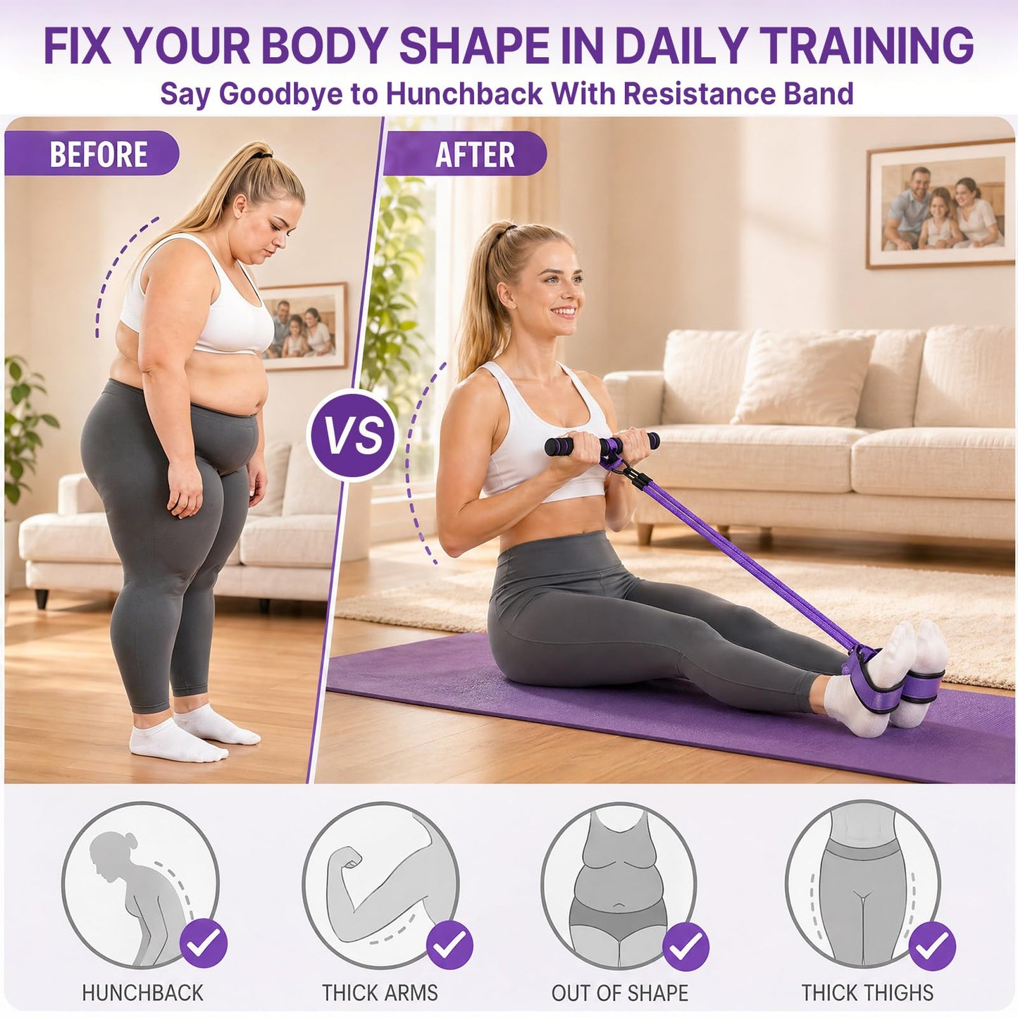 Upgraded Pedal Resistance Band with Handle, Protective Nylon Sleeves & Adjustable 30/60LBS, Sit-up Workout Equipment for Core/ABS, Waist, Arm, Leg, Portable Home Gym for Men & Women Body Shaping