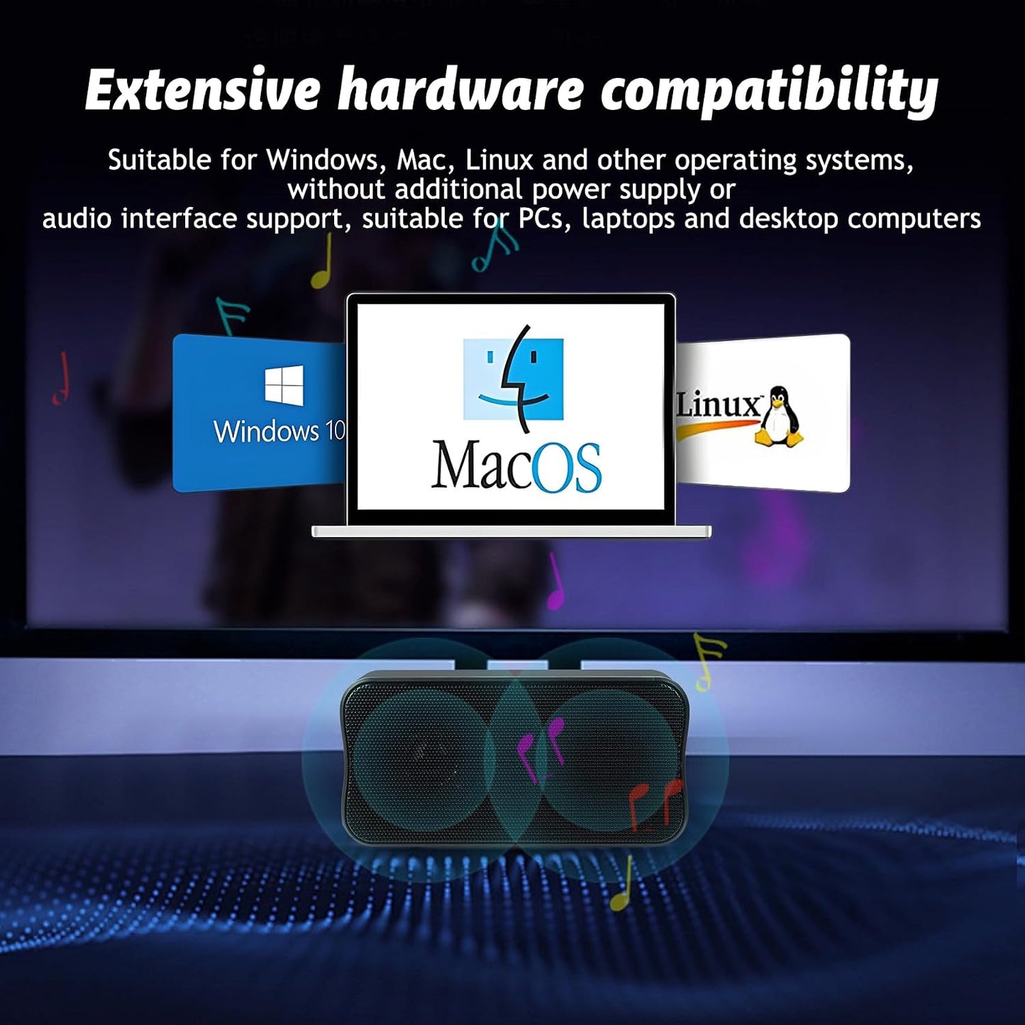 DEPUDA USB Computer Speakers for Desktop PC, Laptop Speaker, Portable Mini Stereo Speakers, Plug and Play, Clear Sound