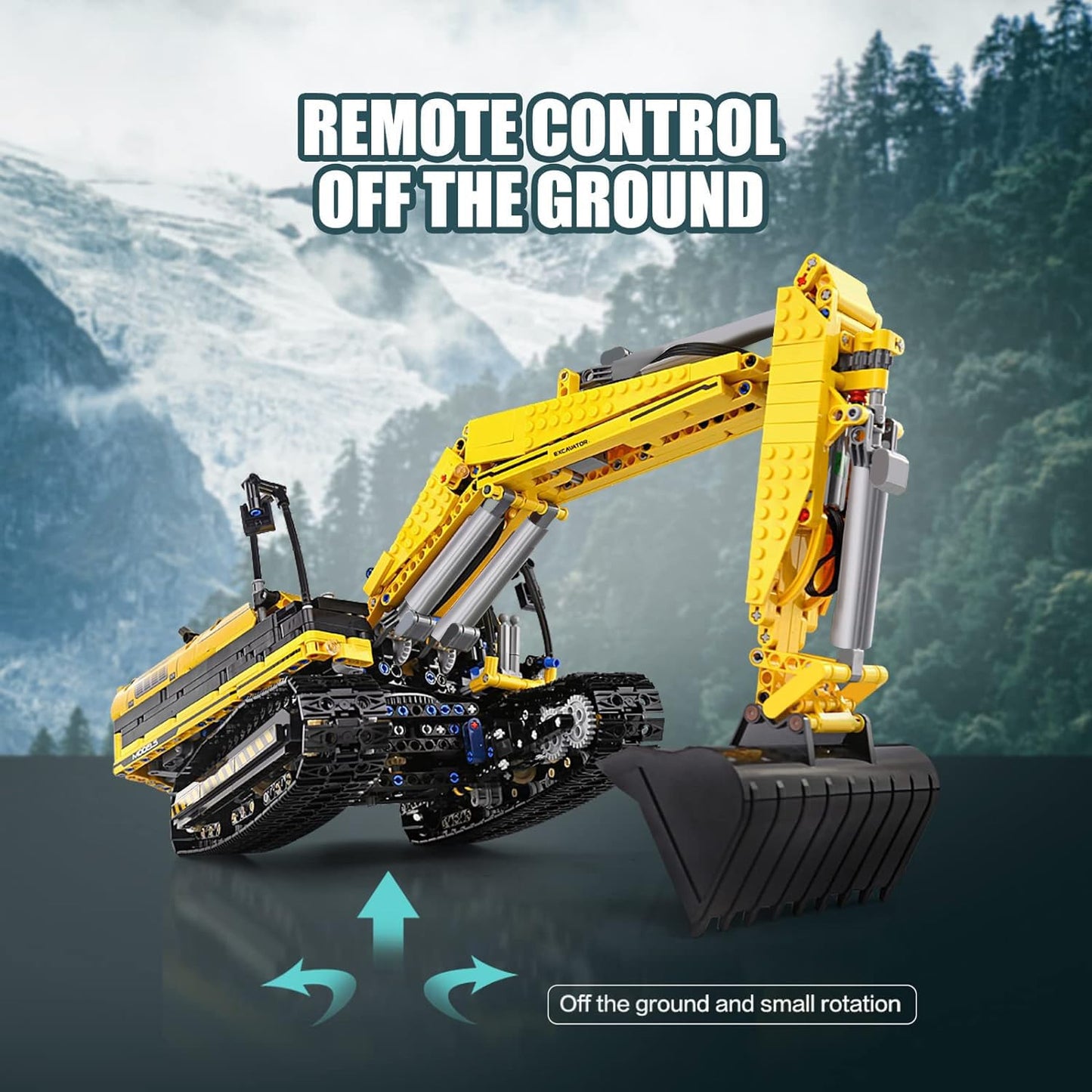 Mould King 13112 RC Excavator Building Set, 1830 Pieces Building Blocks APP Remote Control Truck Construction Vehicles Model with Motor, STEM Engineering Toys for Adult