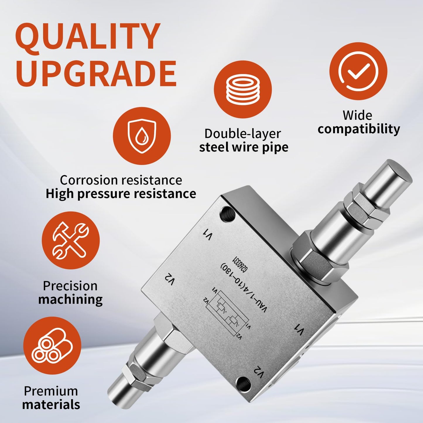 New Mini Excavator Cushion Valve Kit Fit for Any mini Excavator or Machine with a 1/4” Hydraulic Hose and an M14x1.5 Threaded Hydraulic Hose end.