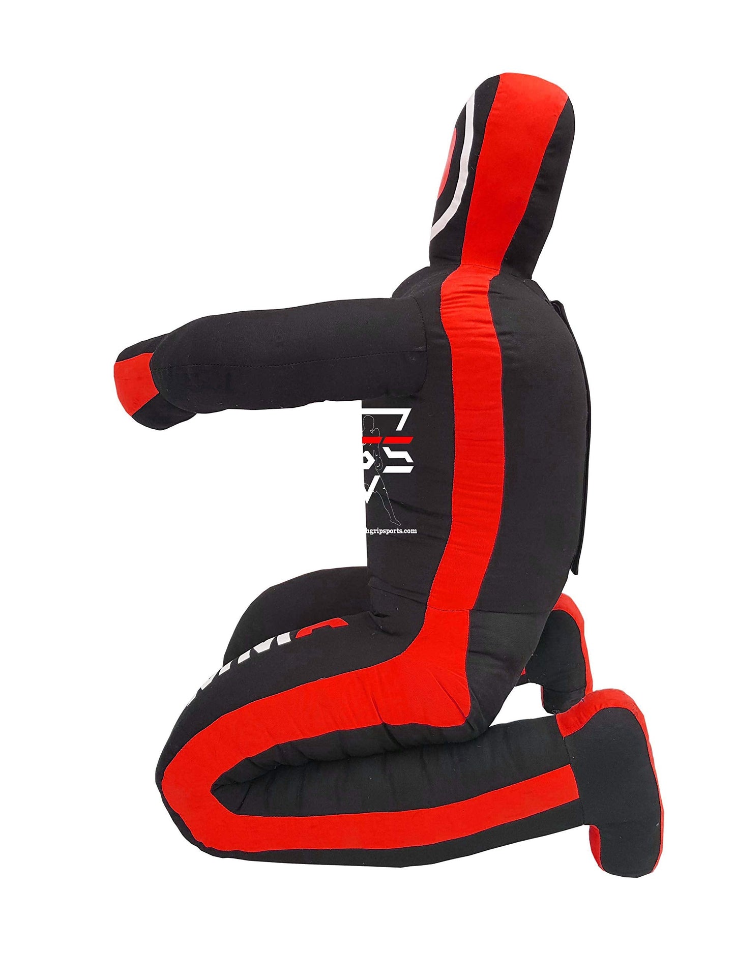 PGS MMA Brazilian JIU Jitsu Wrestling Dummy for Grappling Submission Mixed Martial Arts MMA Training Punching Throwing Boxing Bag Karate Judo Self Defense UNFILLED (Black Red, 5FT (59 Inches))