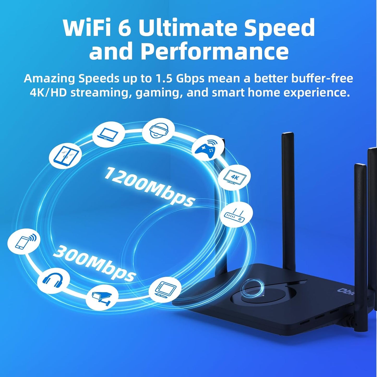 DBIT AX1500 6 1.5 4* WPA3, IPV6, WiFi Router Dual Band Wireless Internet Router, Wireless Speed Up to Gbps with Gigabit