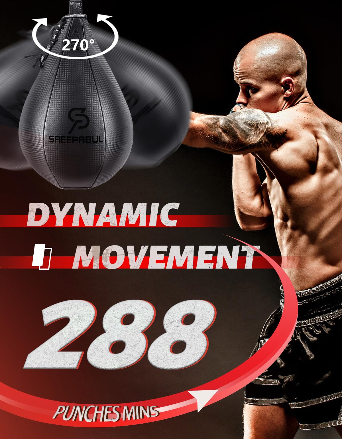 SAEEPABUL Speed Bag,Speed Bag for Boxing,PU Leather Reflex Training Pear Shaped Punching Bag,Fast Reaction Skills Development Perfect for Kids Teens Adults Boxing Coaches Black