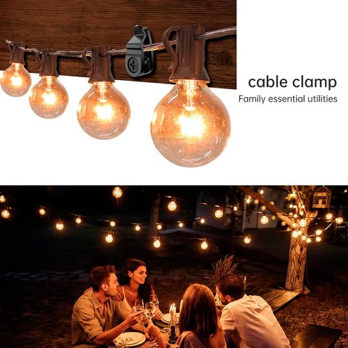 GEZIDEA String Light Hanger Hooks - Screw-In Clips for Christmas & LED Lights | 50 Pack, Black