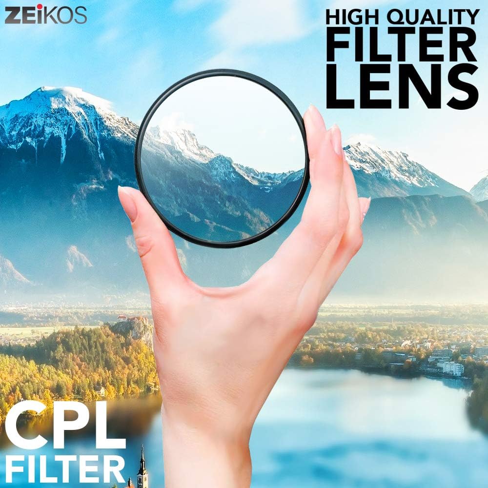 Zeikos 67MM 67MM (ZE-FLK67) Photo Professional Photography Filter Kit (UV, CPL Polarizer, FLD) for Camera Lens