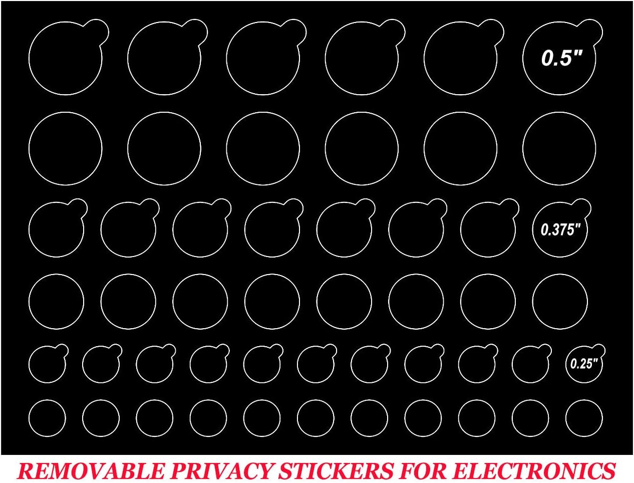 TINGYI 3 2 100 Webcam/Camera Covers Privacy Stickers for Lens Privacy Protection- Sizes Styles - Black Ultra Glossy