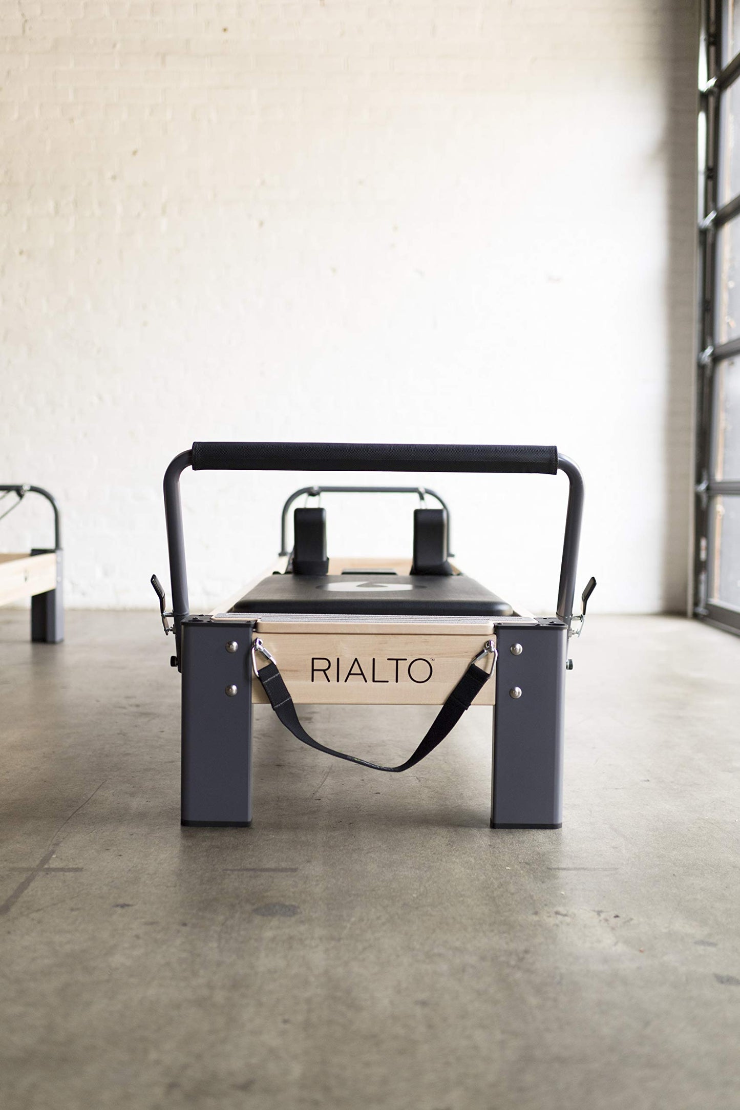 Pilates Reformer by Balanced Body, Rialto Reformer with Sitting Box Lite, Pilates Exercise Equipment, Workout Equipment for Home or Studio, Black Upholstery