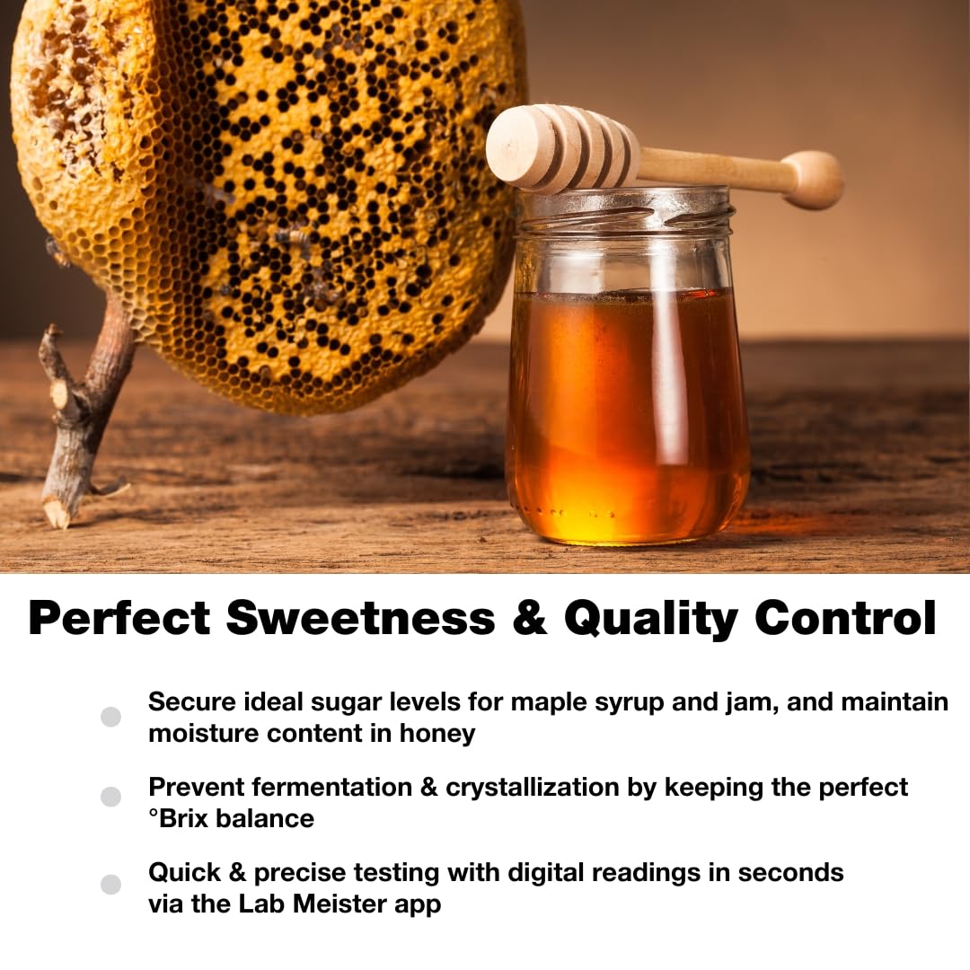SmartRef Digital Refractometer by Anton Paar – Brix Meter for Honey, Maple Syrup, Jam & Jelly | Honey Moisture, Water in Honey, Sugar Content Analysis, Beekeeping | Bluetooth, ATC, High-Precision