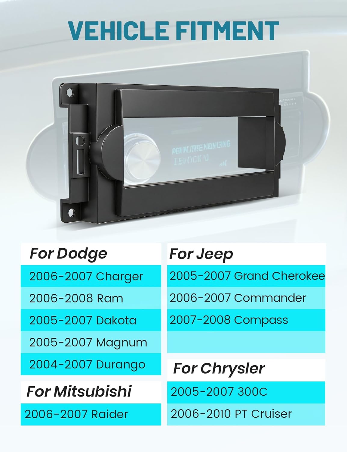 2005-2007 300C NuIth Single Din Radio Installation Dash Kit W/Radio Wiring Harness for Chrysler /Dodge Ram Charge