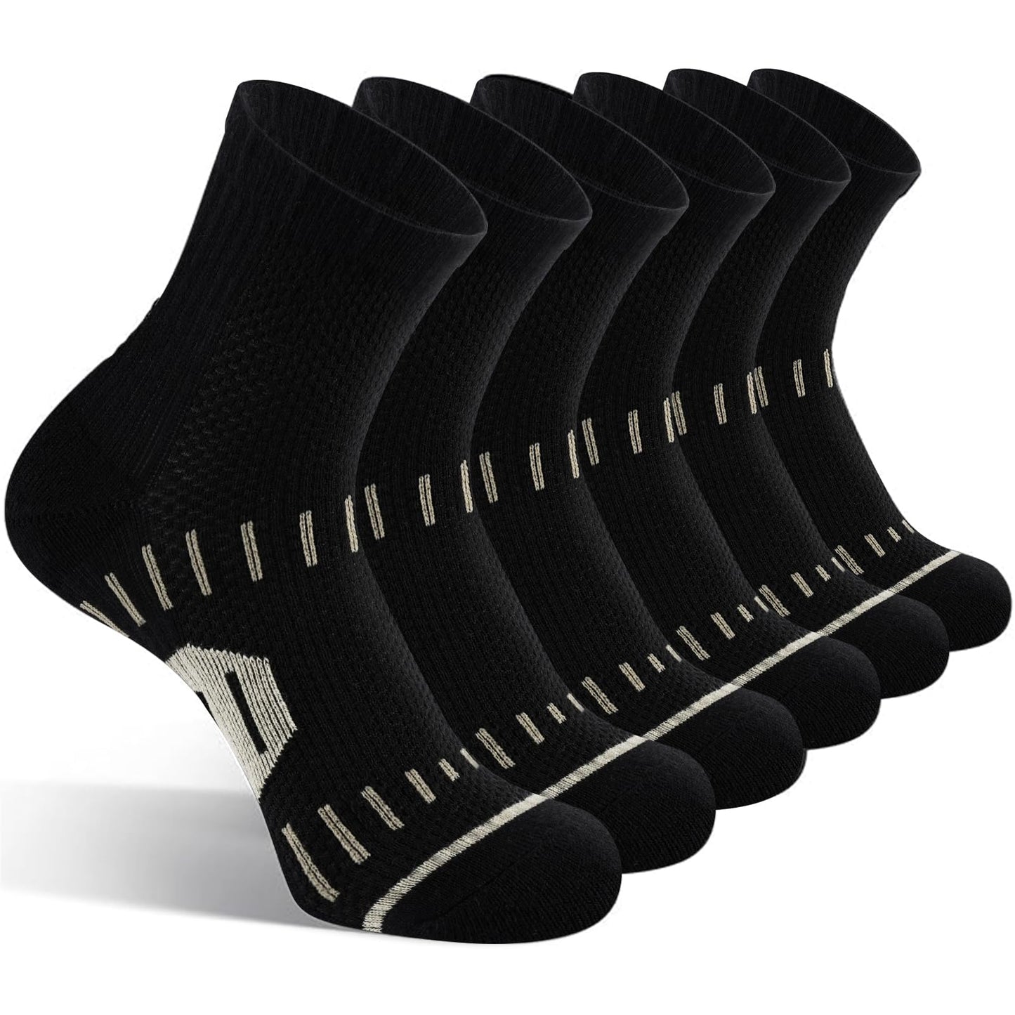 SukModen Copper Ankle Compression Socks for Men and Women (6 Pairs), Breathable Arch Support Short Running Socks