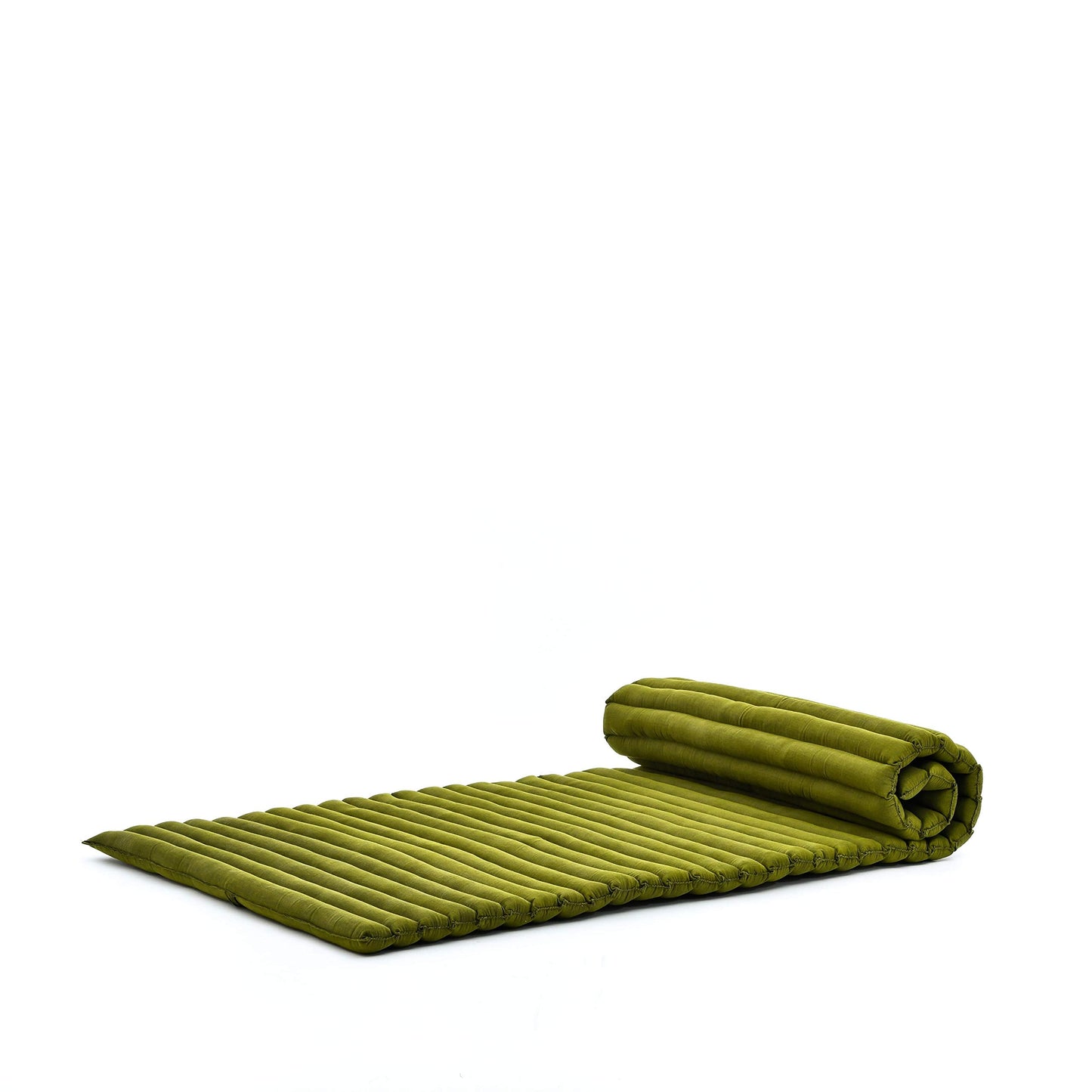 Leewadee - Foldable Floor Mattress - Japanese Roll Up Futon -Trifold Tatami Mat- Guest Floor Bed - Camping Mattress - Thai Massage Mat, Kapok Filled, 75 x 28 inches, Green