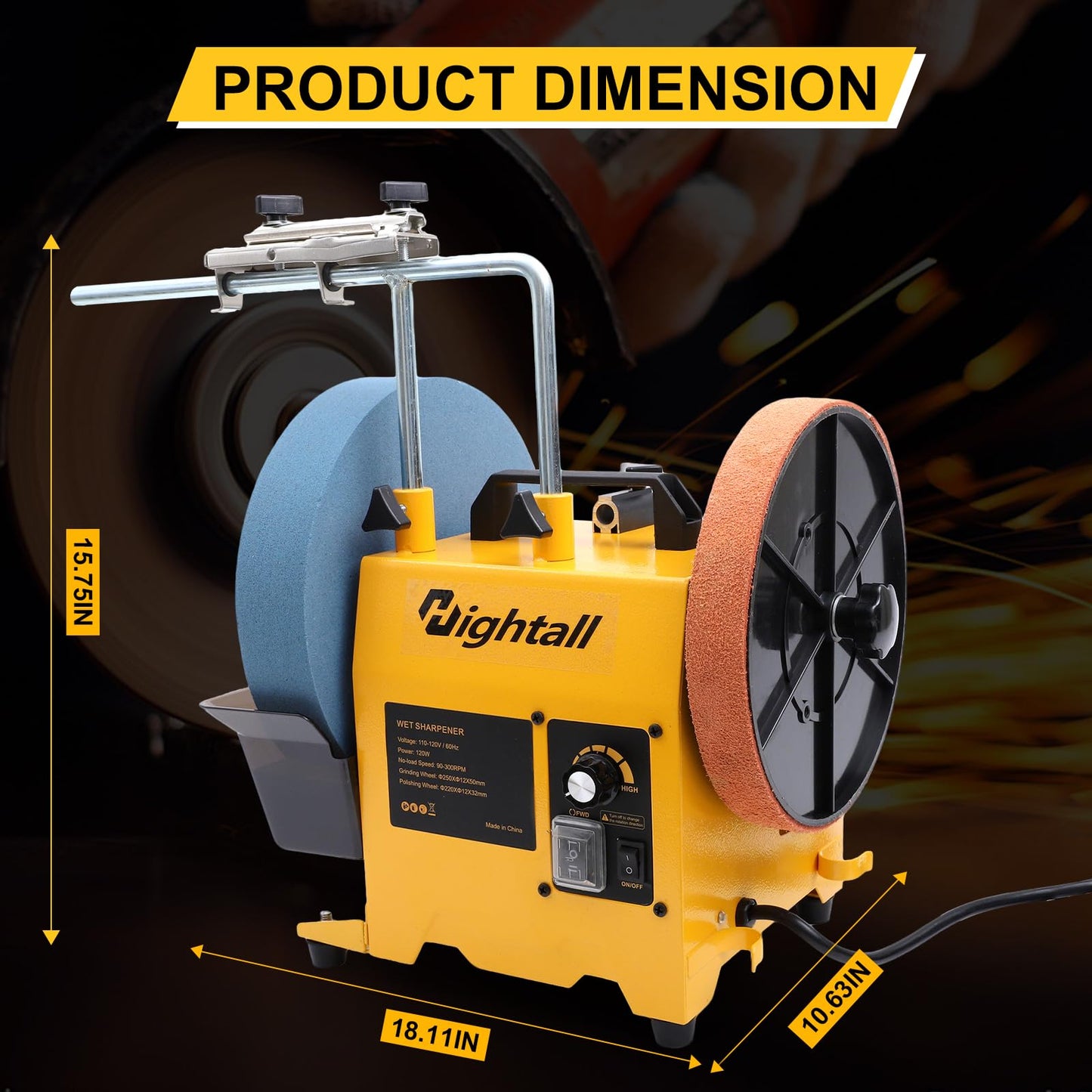 10-Inch Knife Sharpening System,Variable Speed Wet Bench Grinder for Knife, Chisel, Knife, Axe