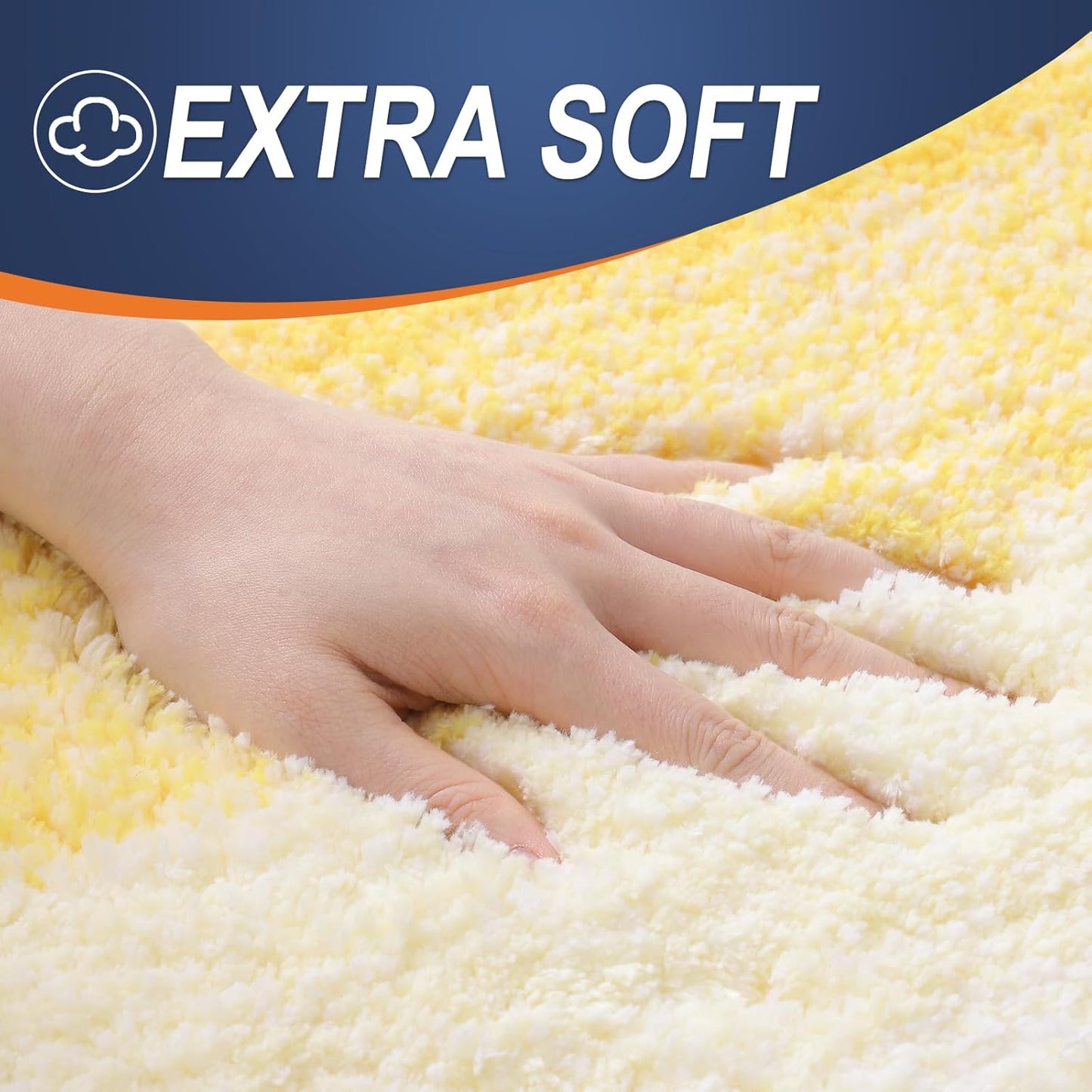 OLANLY Bathroom Runner Rug - Extra Soft Microfiber Mat | Quick Dry, Washable, 44x24 Inches, Yellow