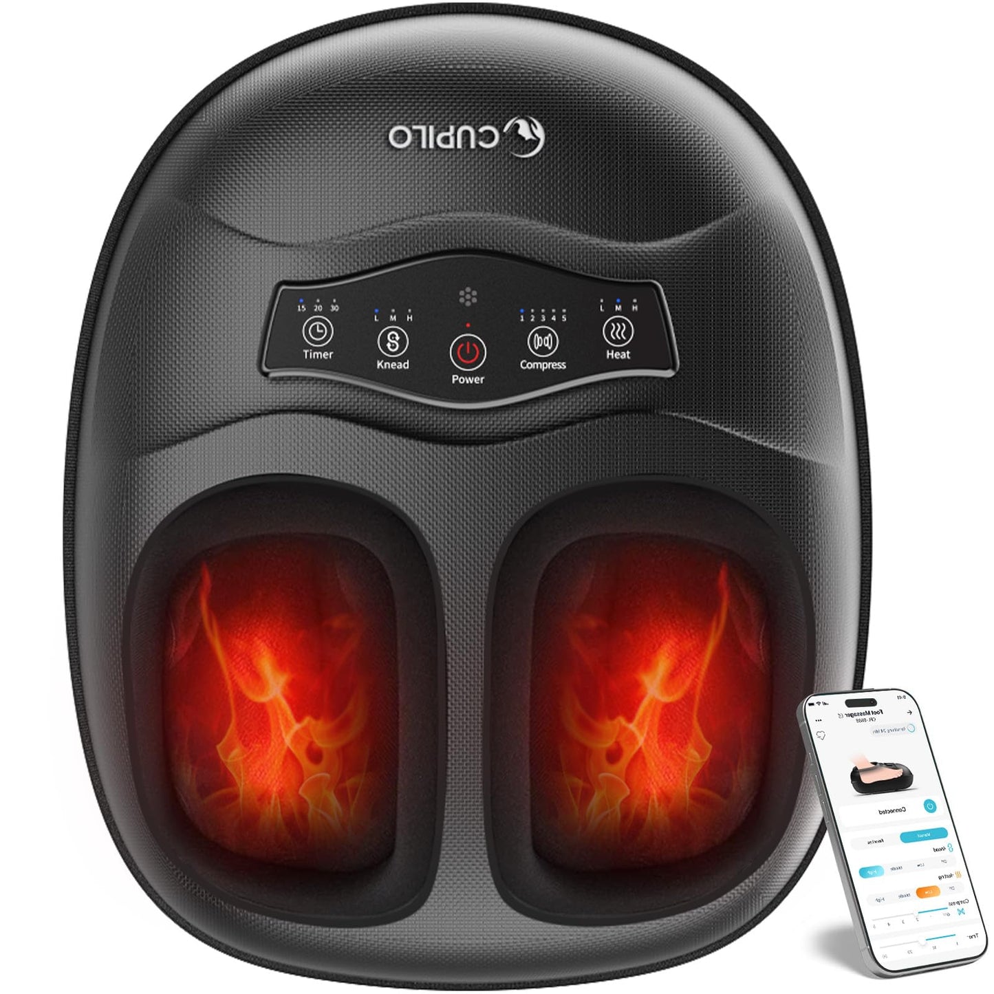 Smart Foot Massager with Heat for Neuropathy and Pain Relief - [2026 New Version], FSA Eligible HSA, Deep Kneading Foot Massager for Plantar Fasciitis, APP Mobile Remote Control, Gifts for Women Men