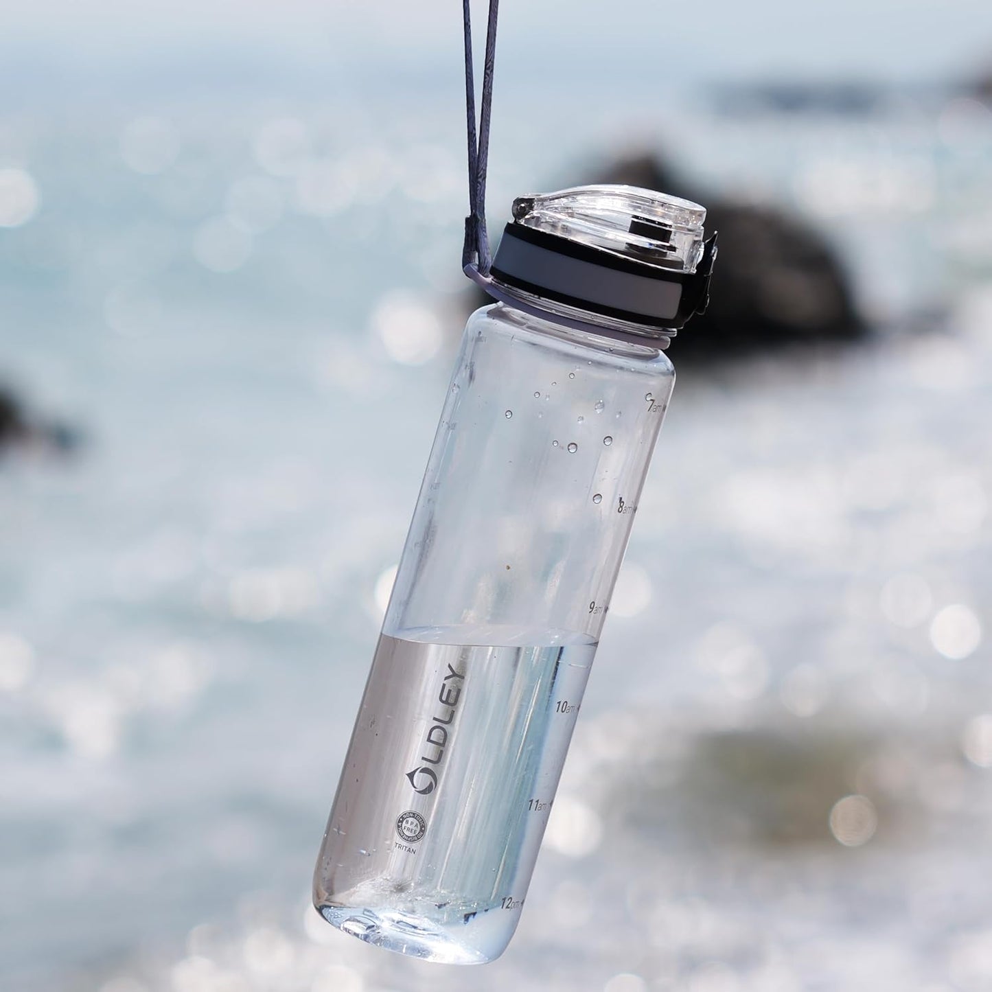 OLDLEY 32 oz Motivational Water Bottle - Leakproof, BPA-Free with Time Marker & Strap | Ideal for Gym, School, Travel