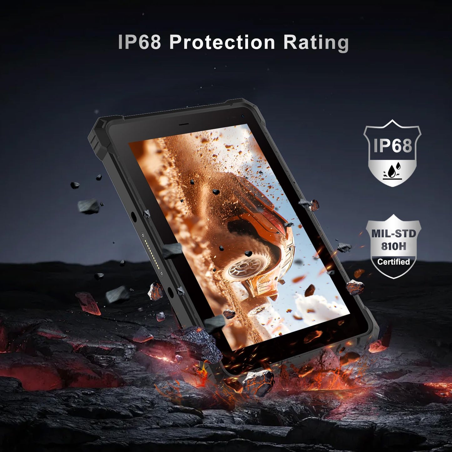 CENAVA W10Y Rugged Tablet,10.1 Inch Windows 11 Pro Industrial Tablet,8GB+128GB,Intel Core(TM) i5-10210Y,IP68 Waterproof,700nit Sunlight Readable,4G LTE GPS WiFi 6 Heavy Duty Outdoor Work PC