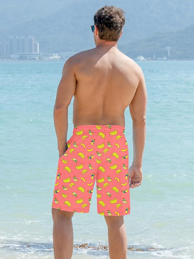 Goodstoworld Mens Swim Trunks with Compression Liner 9'' Inseam Quick Dry Swimsuit Shorts M-3XL