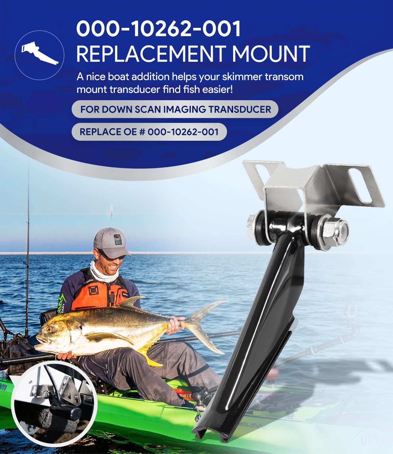 000-10262-001 Skimmer, Skimmer 3D Skimmer Replacement Mount for DSI Transducer Mount Bracket Compatible with Transom