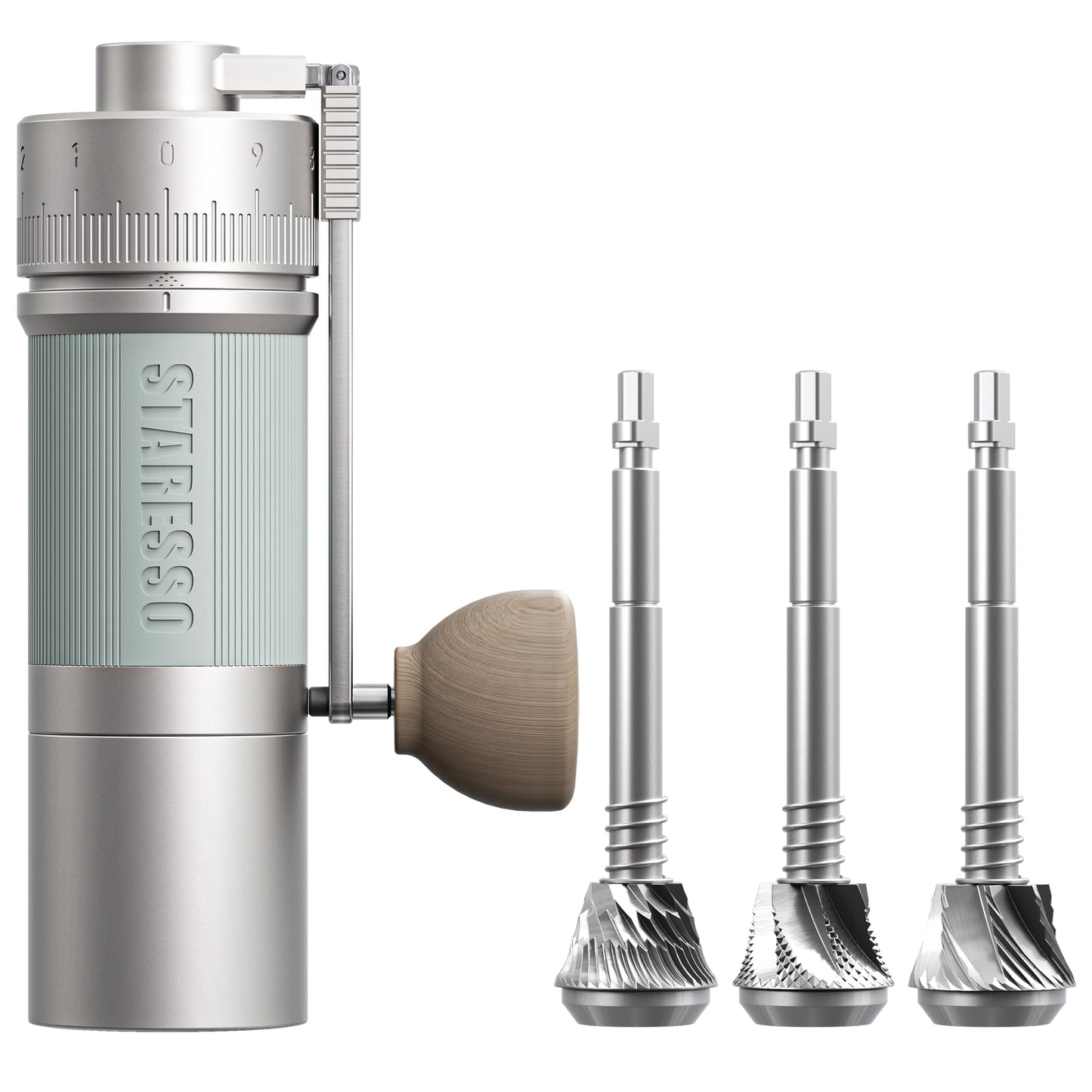 2026 STARESSO D9+ Flavor MATRIX Manual Coffee Grinder, Innovative Stainless Steel 3-Burrs with 0.008MM Adjustable Hand Grinder for Espresso/Pour Over