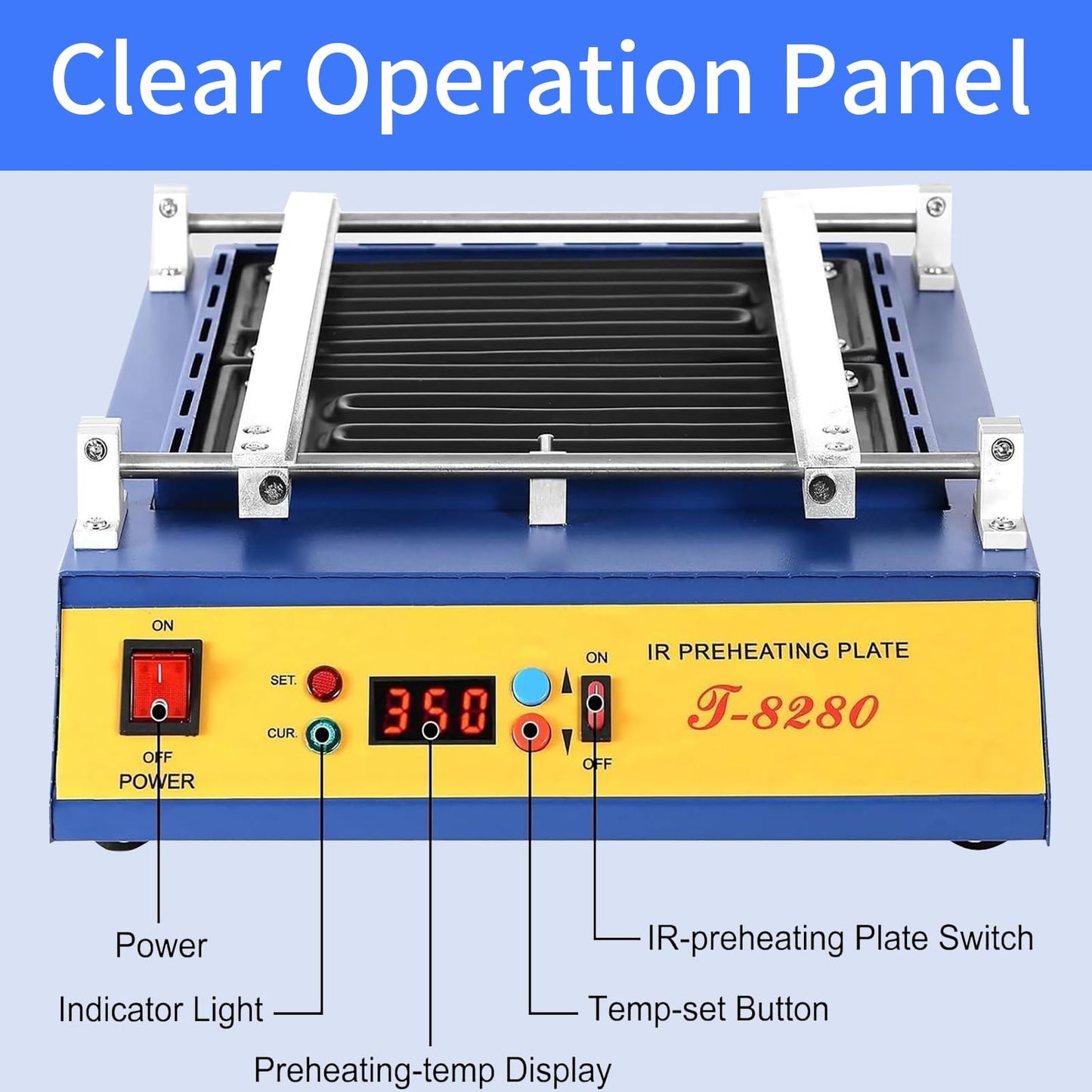 T8280 Soldering Station,1600W IR-Preheating Oven,Infrared Pre-Heating Rework Station PCB SMD BGA Solder Repair Hot Air Rework Station