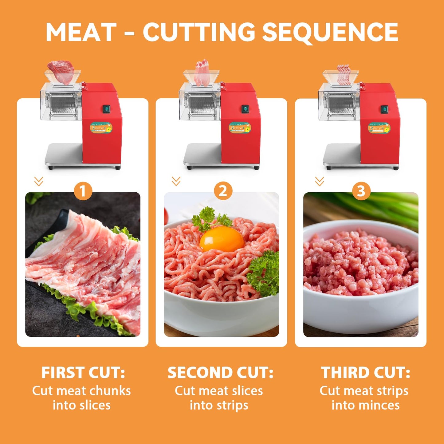 Newhai 850w Meat Cutter 5mm + 20mm Spare Blade