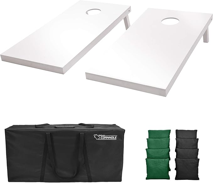 GoSports 4 ft x 2 ft Regulation Size Wooden Cornhole Boards Set - Includes Carrying Case and Over 100 Optional Bean Bag Colors